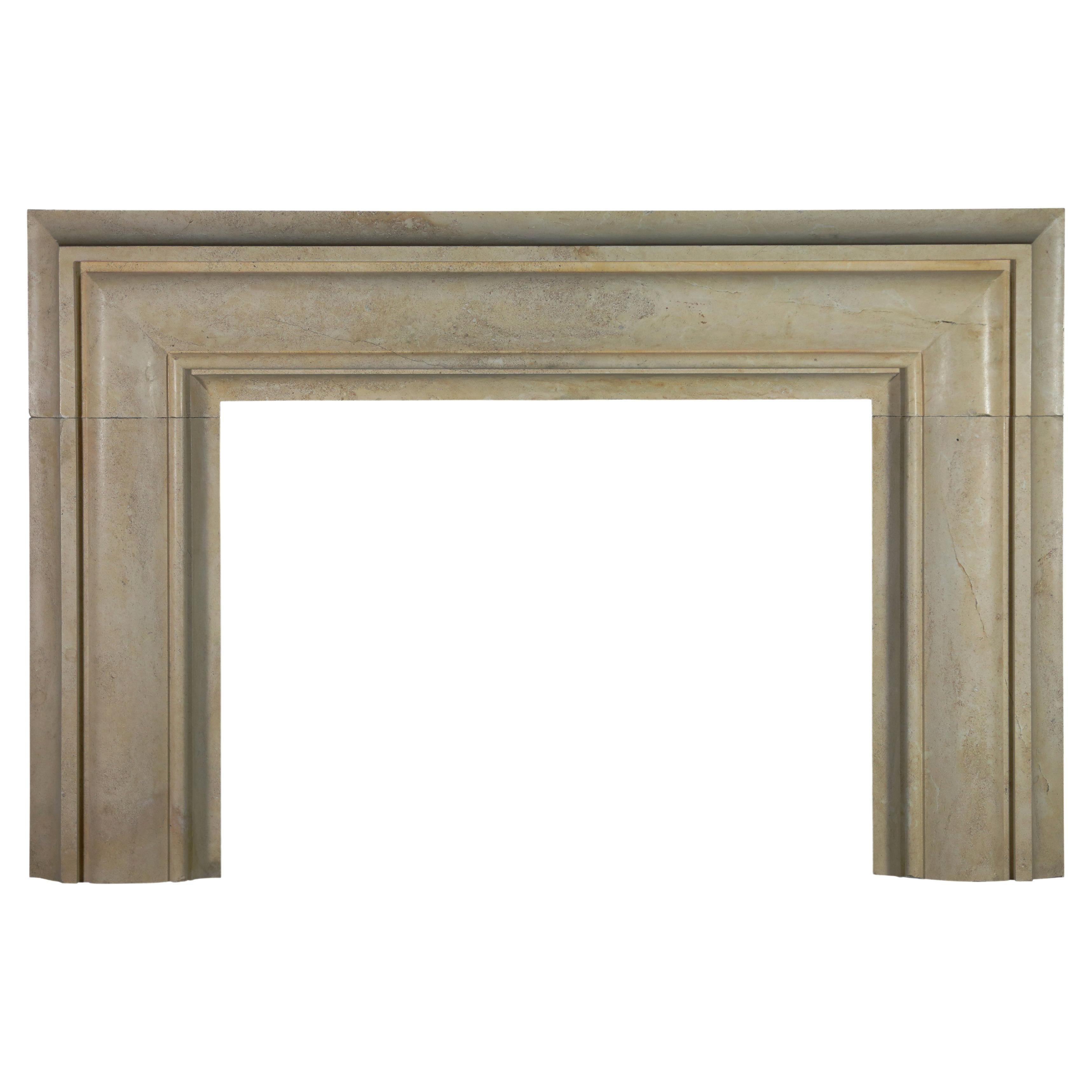 Timeless Bolection Stone Fireplace Surround For Sale