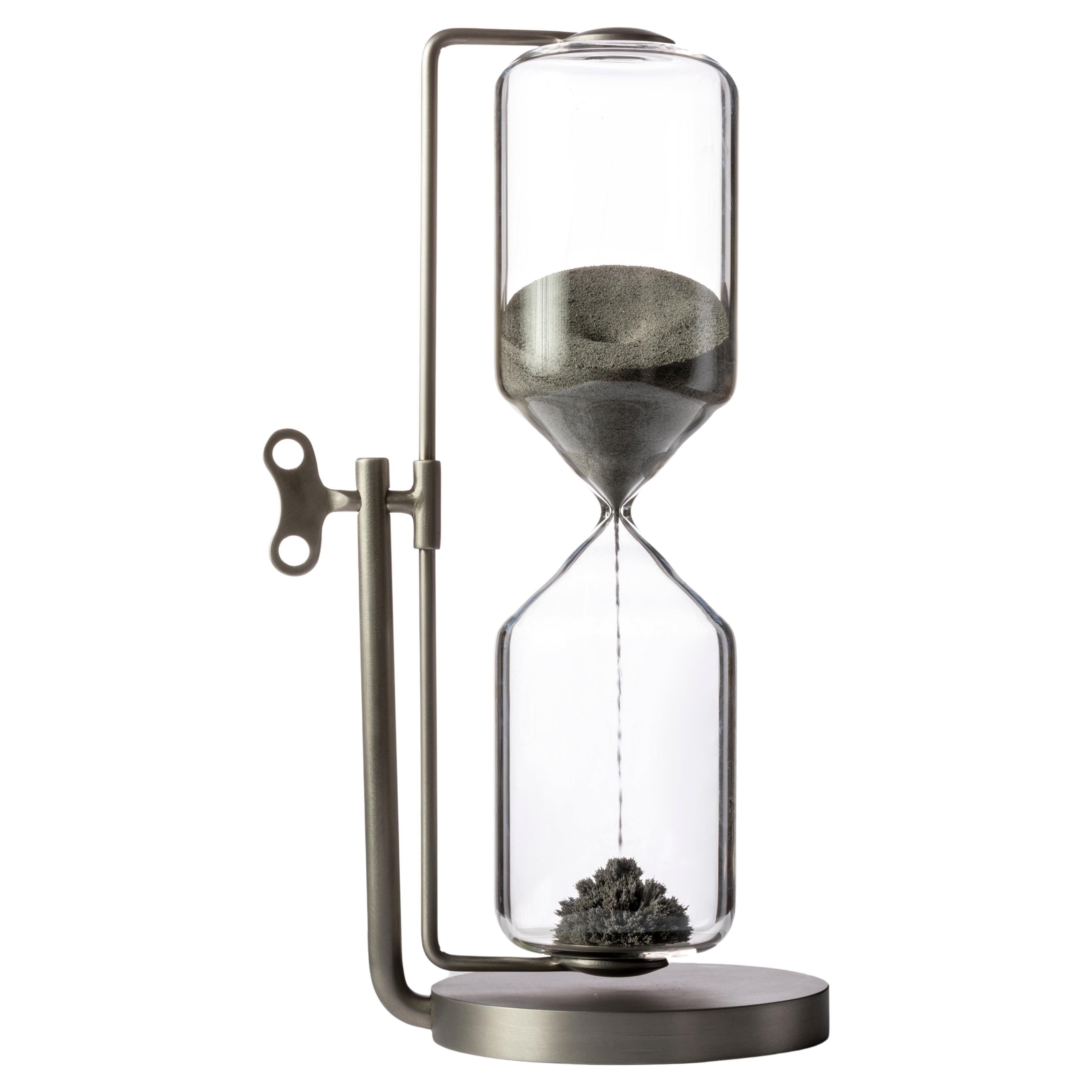 Timeless Hourglass Silver Collectible design object For Sale