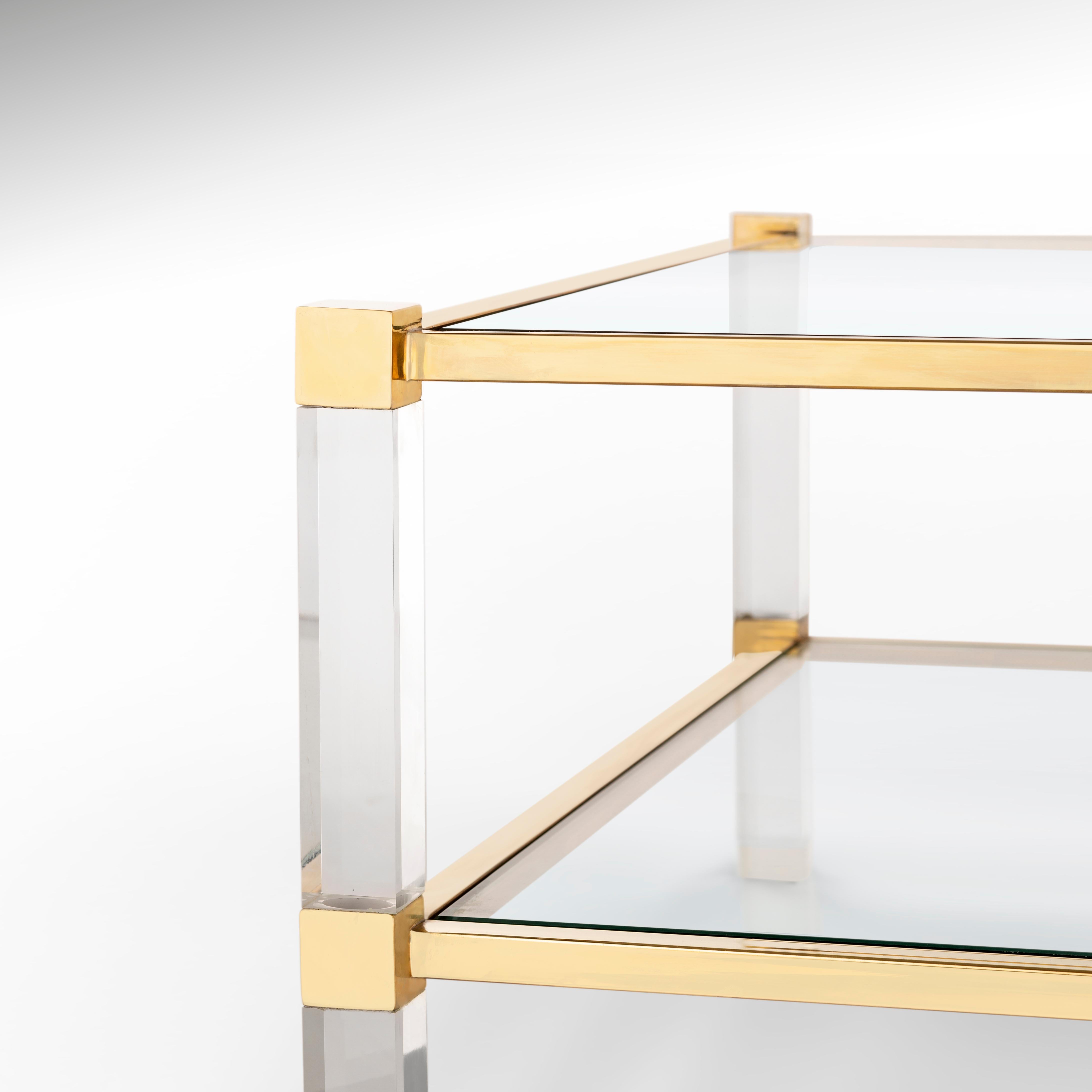 acrylic table with shelf