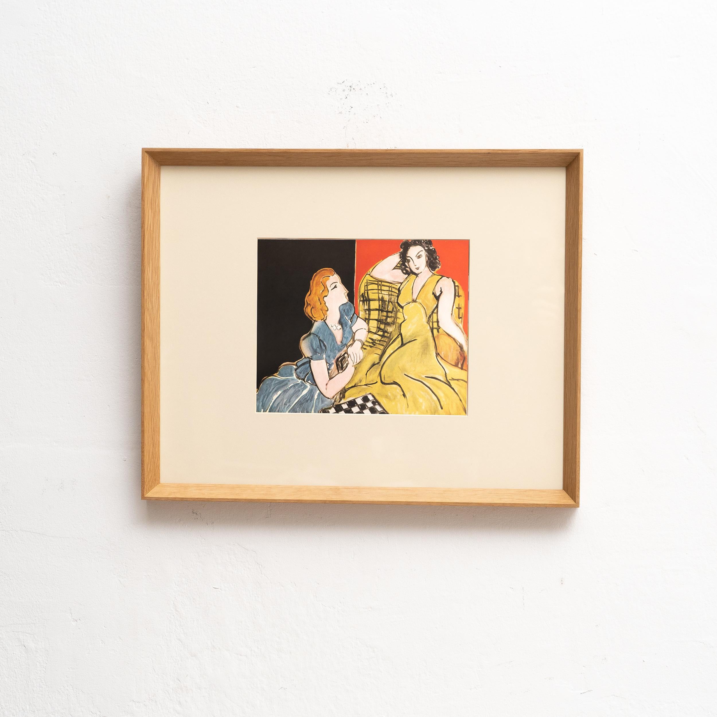 Immerse yourself in the timeless brilliance of Henri Matisse with this extraordinary color lithograph, expertly edited by Editions du Chene in Paris, France, in 1943. Adorned by a stunning solid wood frame, measuring 40.5cm in height and 51cm in