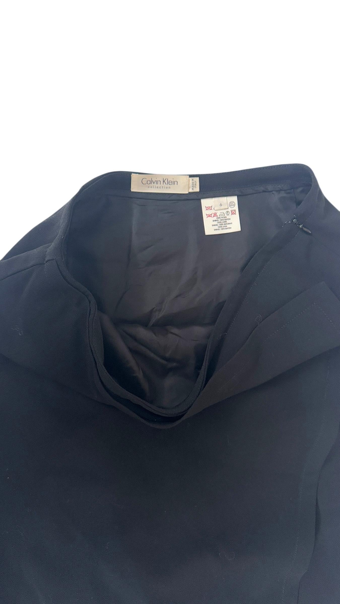 Timeless Calvin Klein Collection Black Wool Skirt - We pay for import duty! in vendita 1
