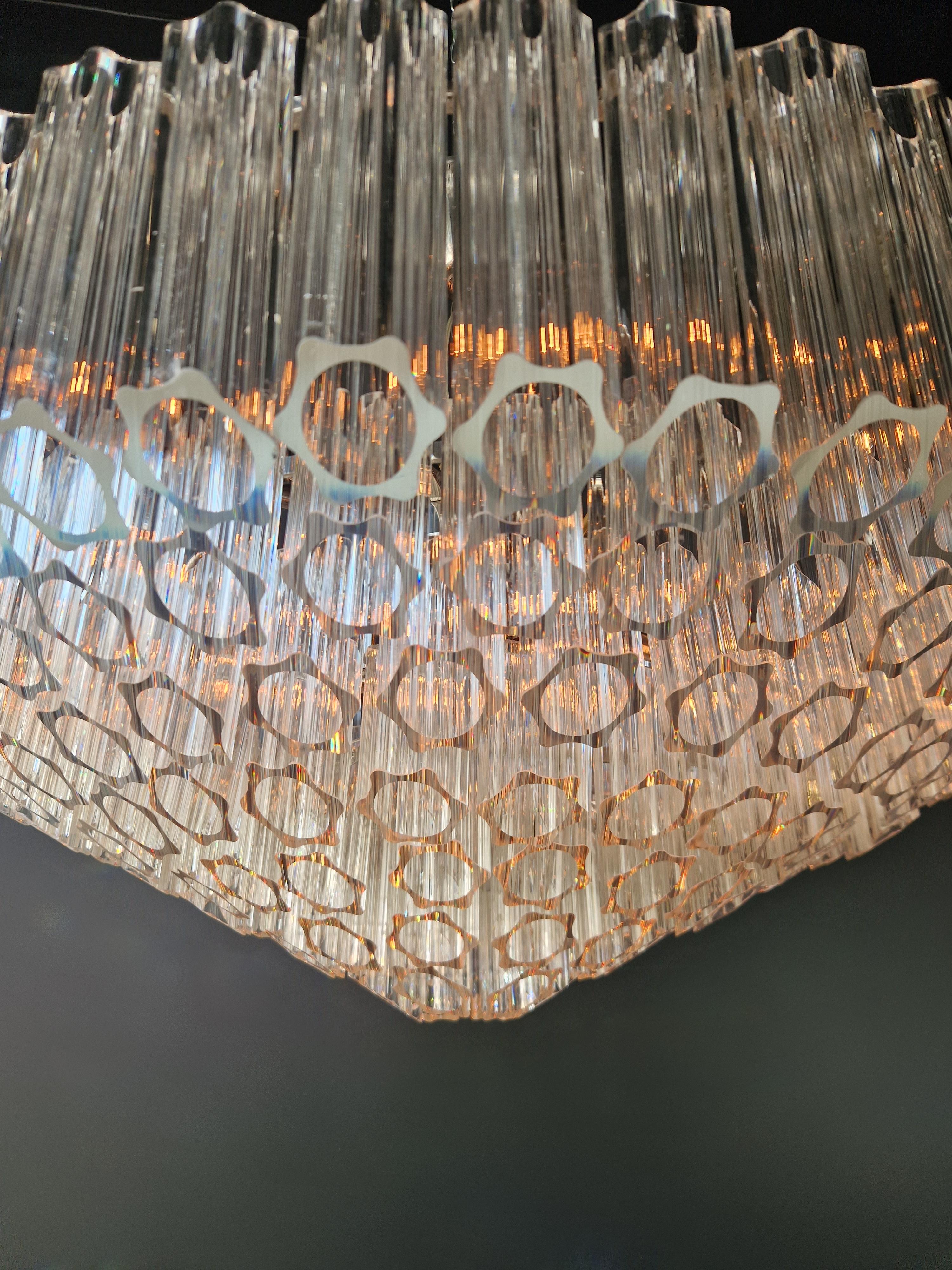 Timeless Ceiling Chandelier With Prisms Crystal Chandelier Cone Shape New Modern For Sale 1