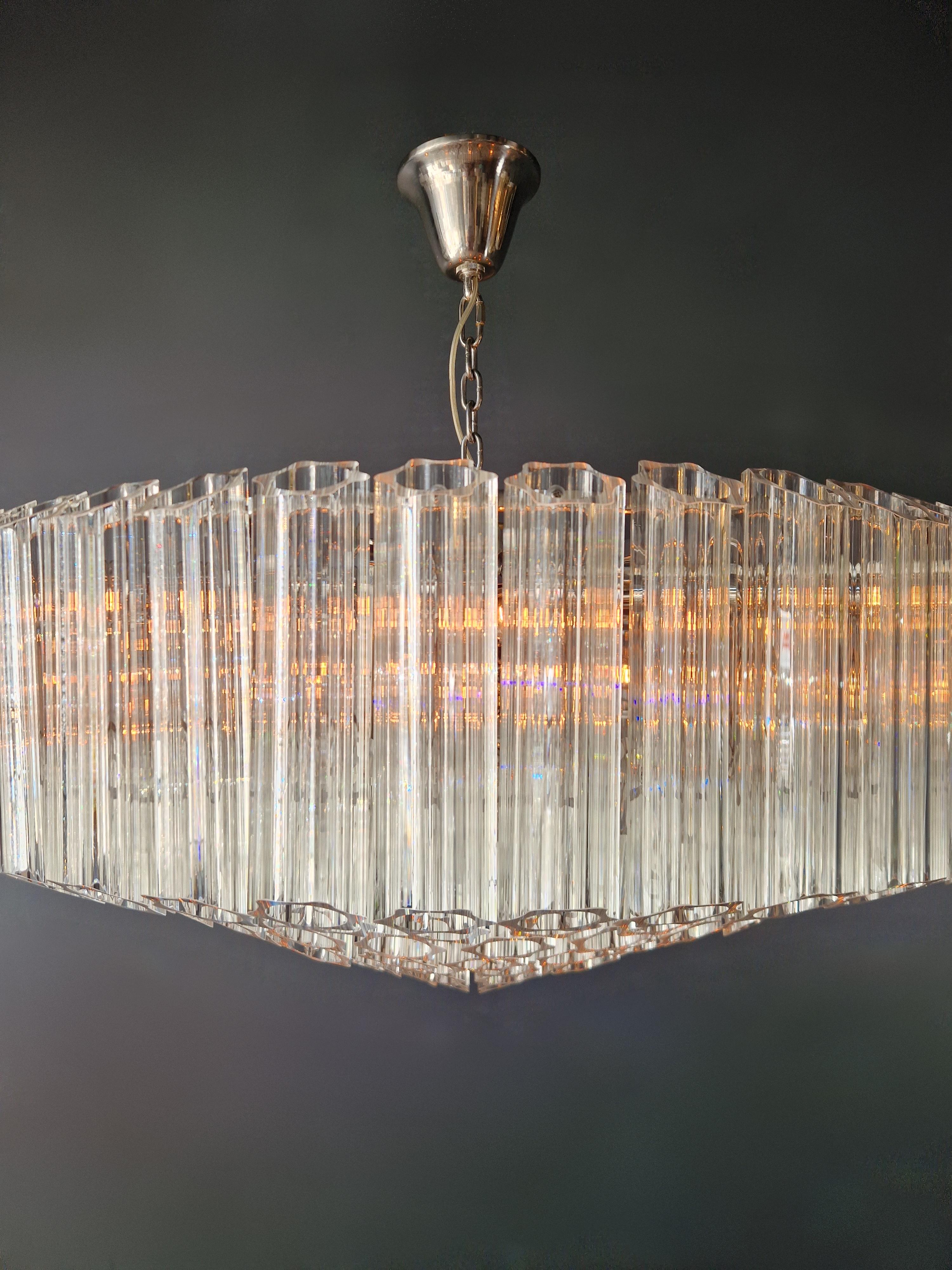 Timeless Ceiling Chandelier With Prisms Crystal Chandelier Cone Shape New Modern For Sale 3