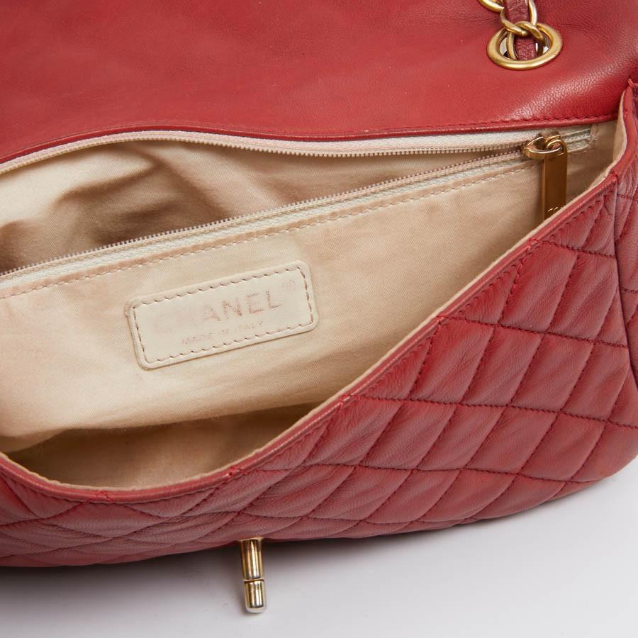 Timeless Chanel Limited Edition Quilted Red Bag With Charms 4