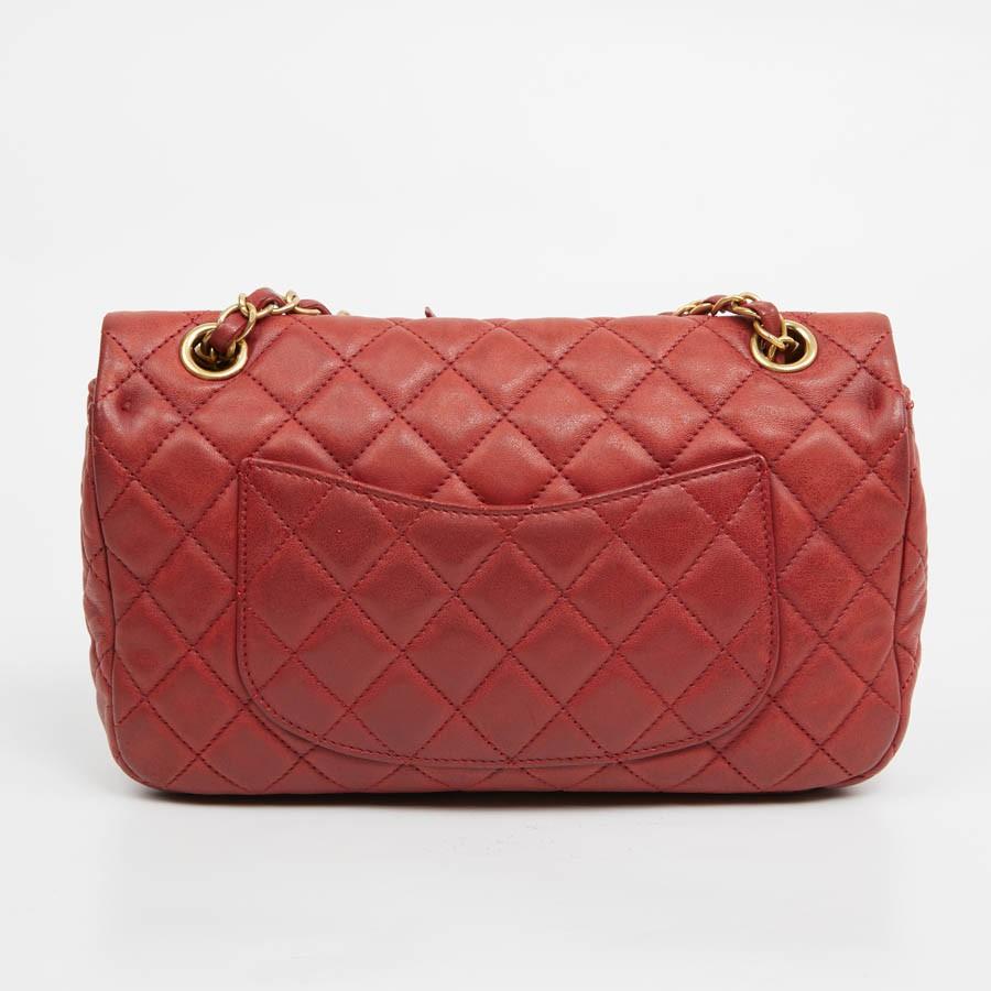 Brown Timeless Chanel Limited Edition Quilted Red Bag With Charms