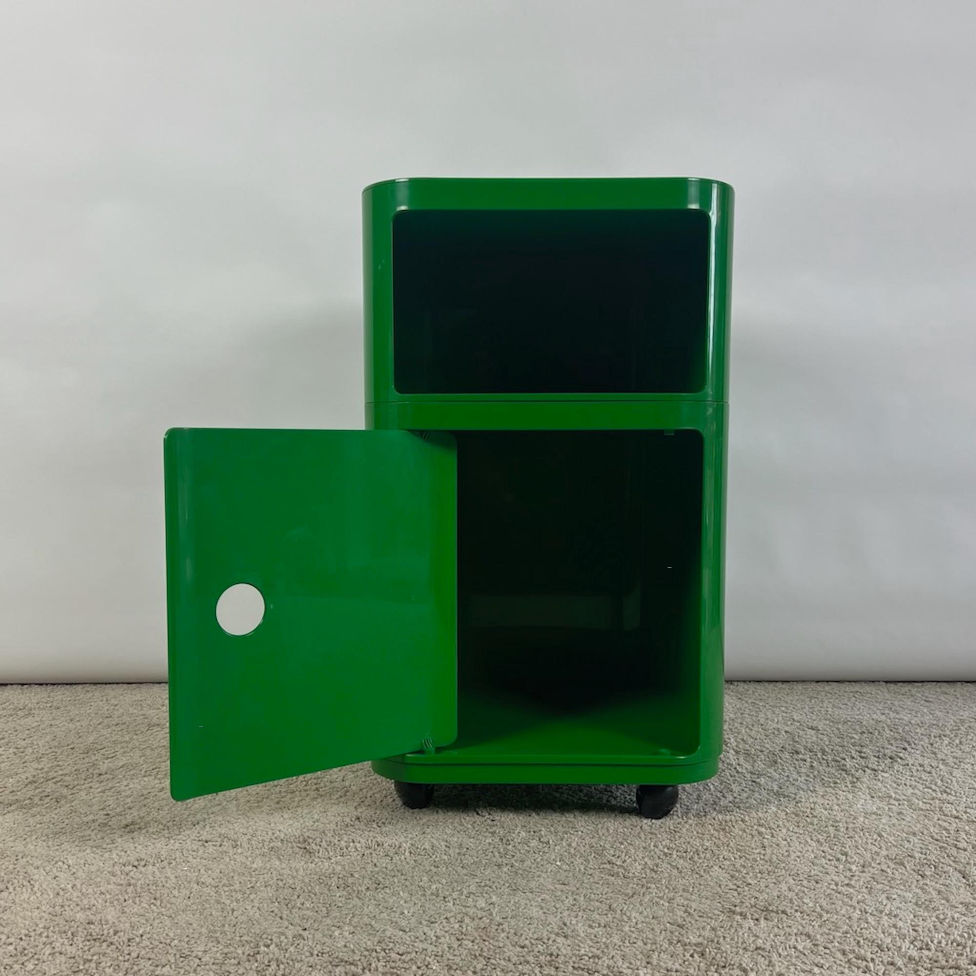 Minimalist Kartell Componibili Cabinet Set in Green by Anna Castelli Ferrieri, 1960s