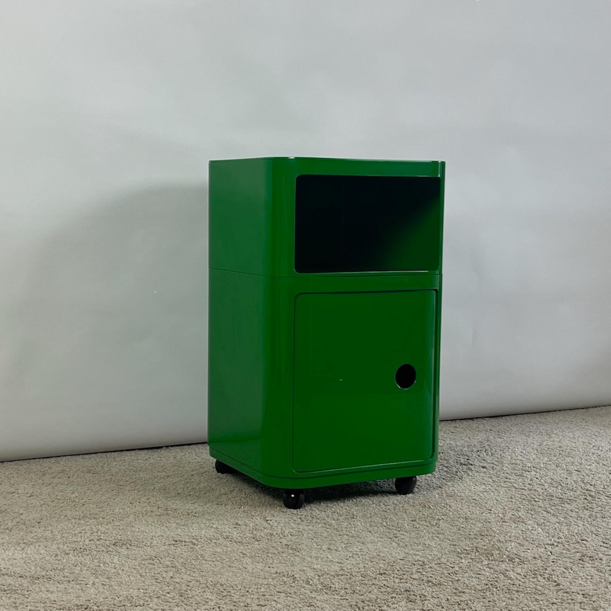 Mid-20th Century Kartell Componibili Cabinet Set in Green by Anna Castelli Ferrieri, 1960s