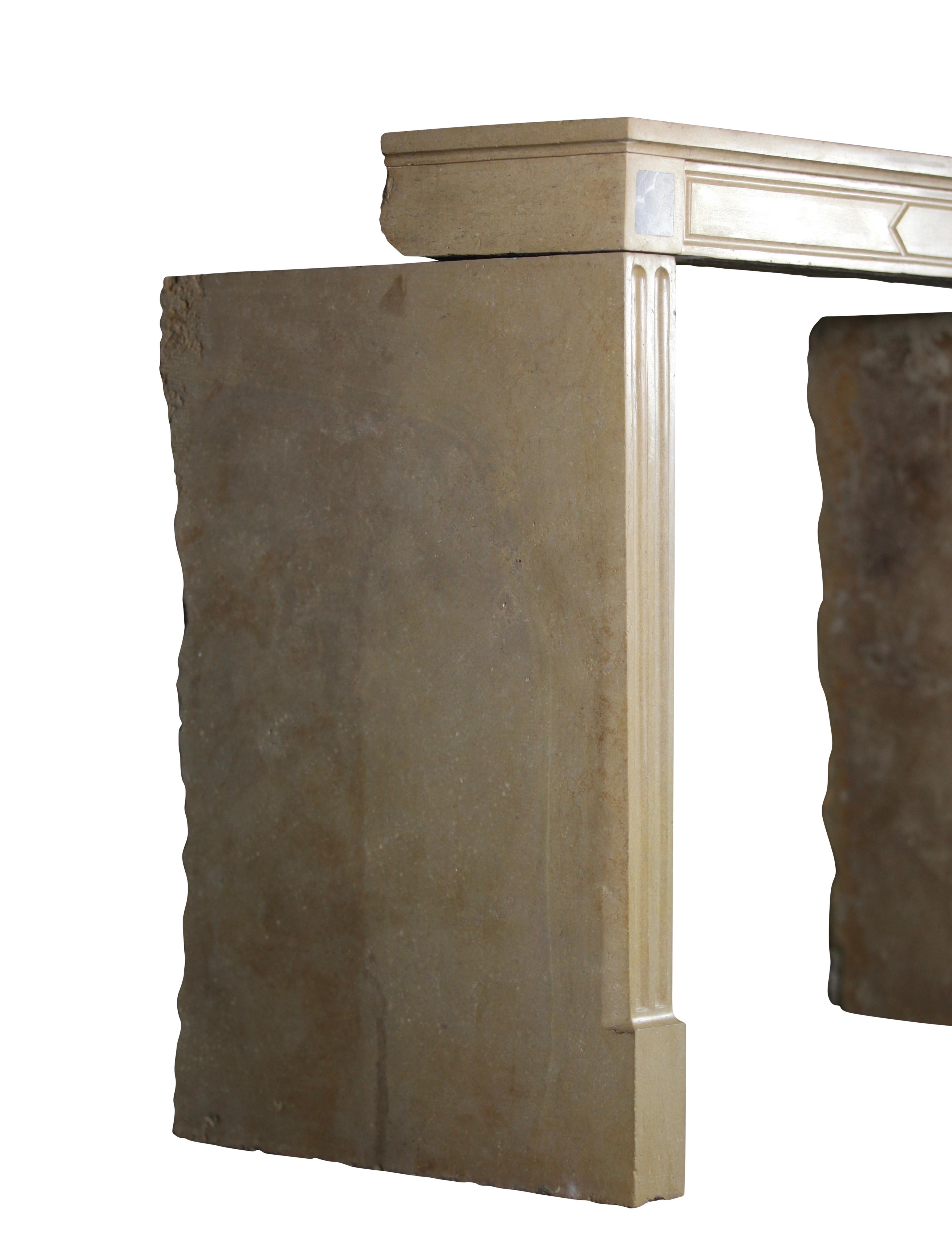 Timeless Chique French Limestone Antique Fireplace Surround For Sale 7