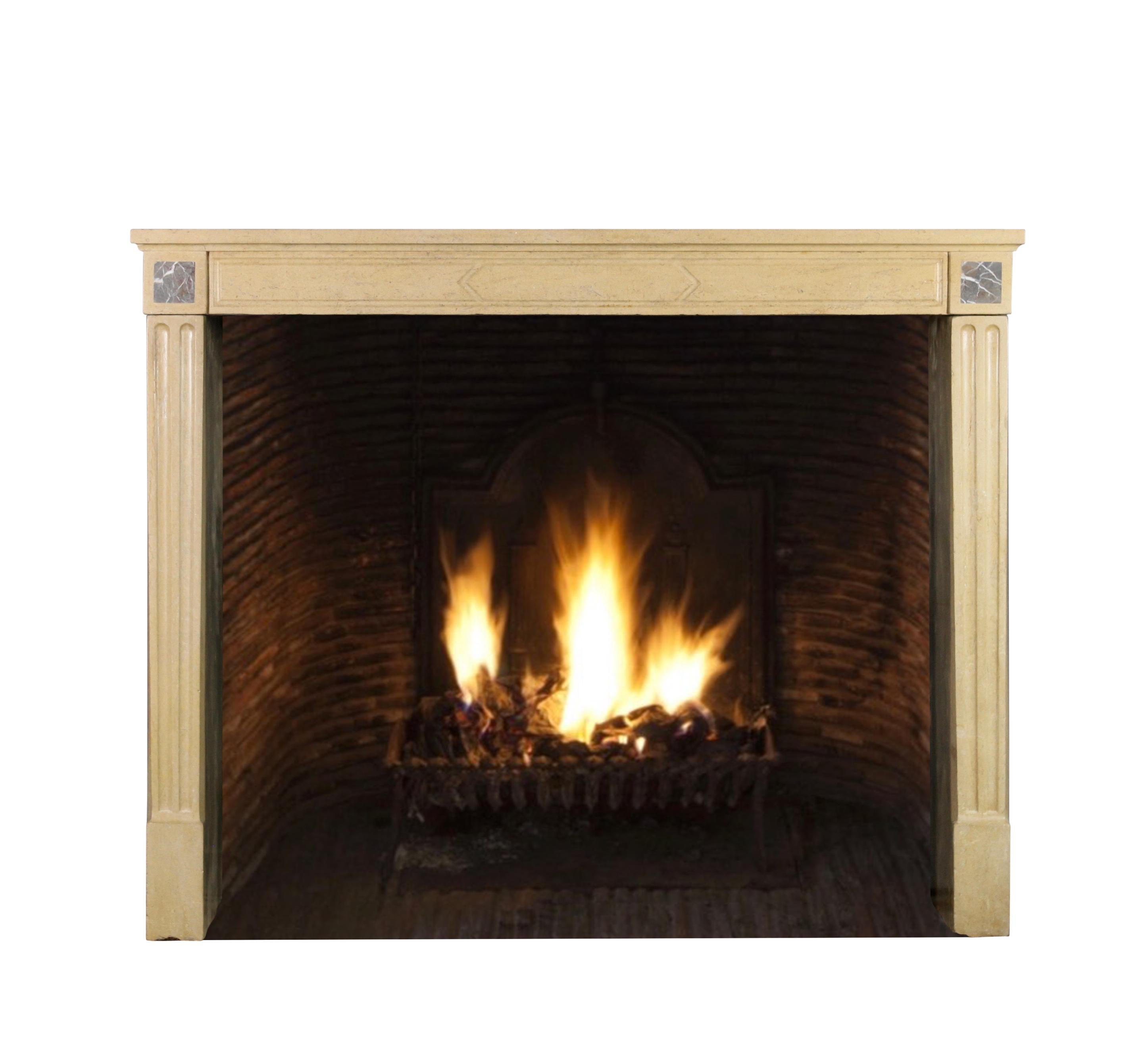 Louis Philippe Timeless Chique French Limestone Antique Fireplace Surround For Sale