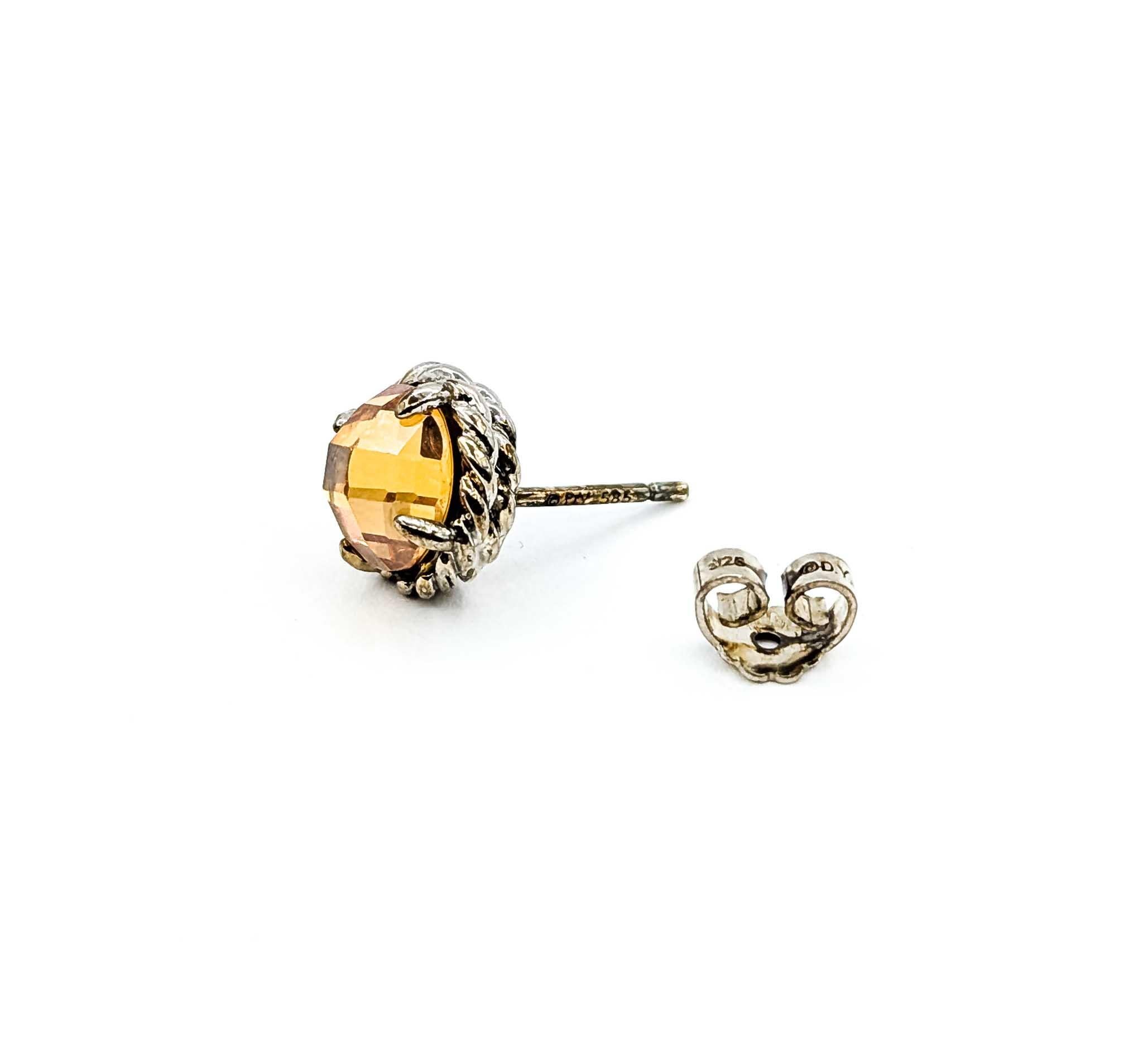 Brilliant Cut Timeless Citrine Sterling Silver Earrings For Sale