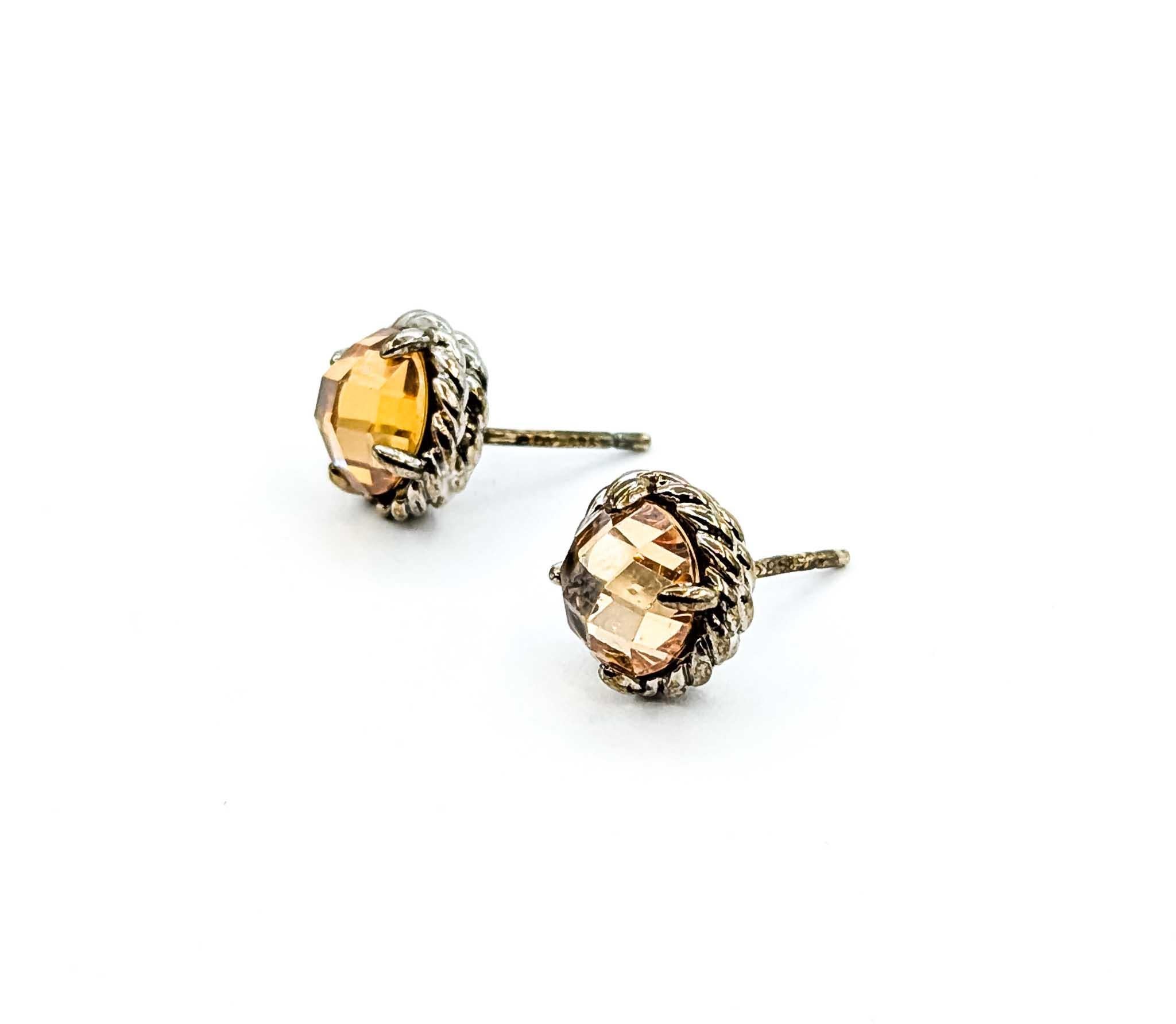 Timeless Citrine Sterling Silver Earrings In Excellent Condition For Sale In Bloomington, MN