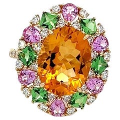 Timeless Citrine Tsavorite Diamond 18K Yellow Gold Exclusive Ring