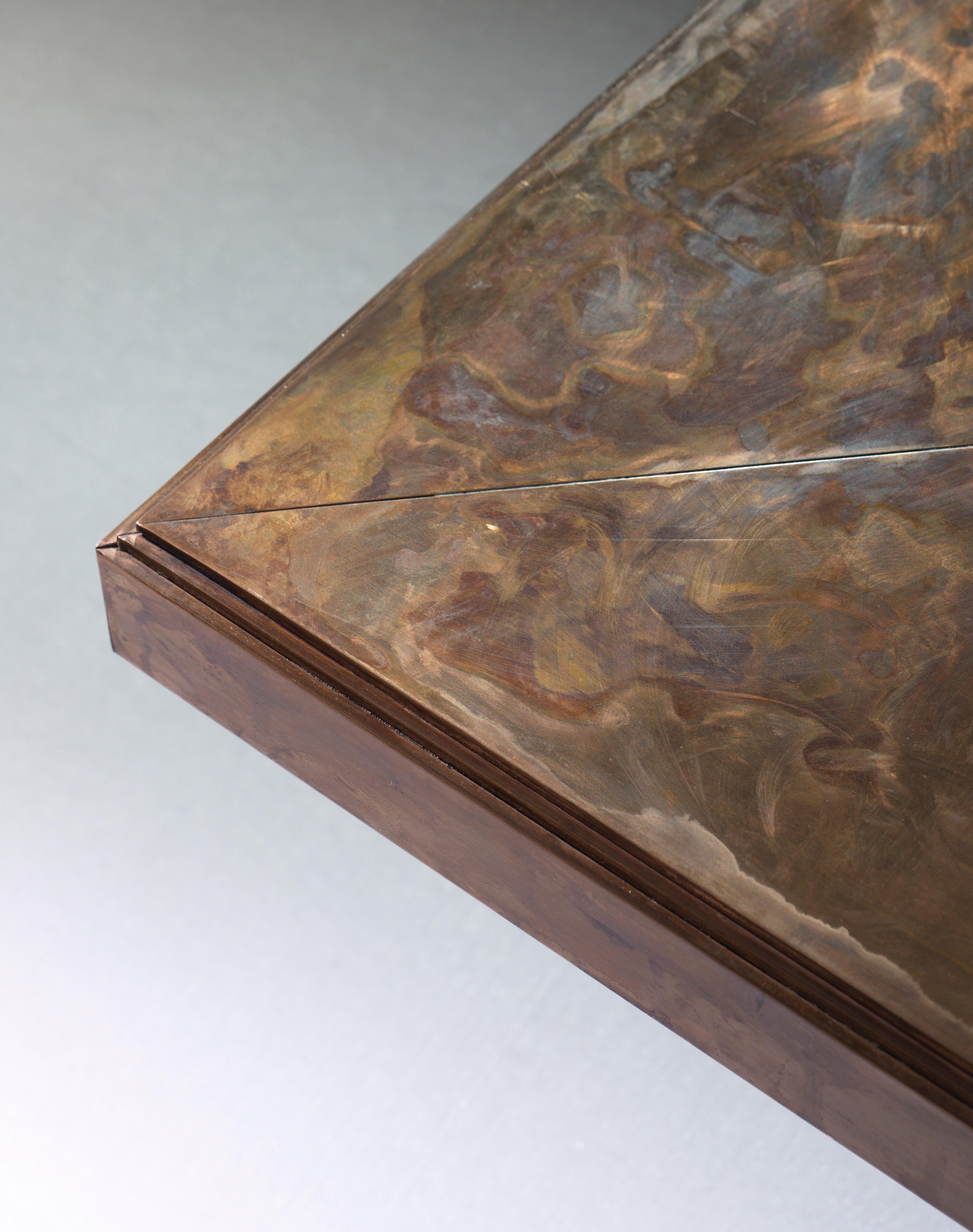 Ebonized 21st Century Patinated Bronze Timeless Coffee Table For Sale