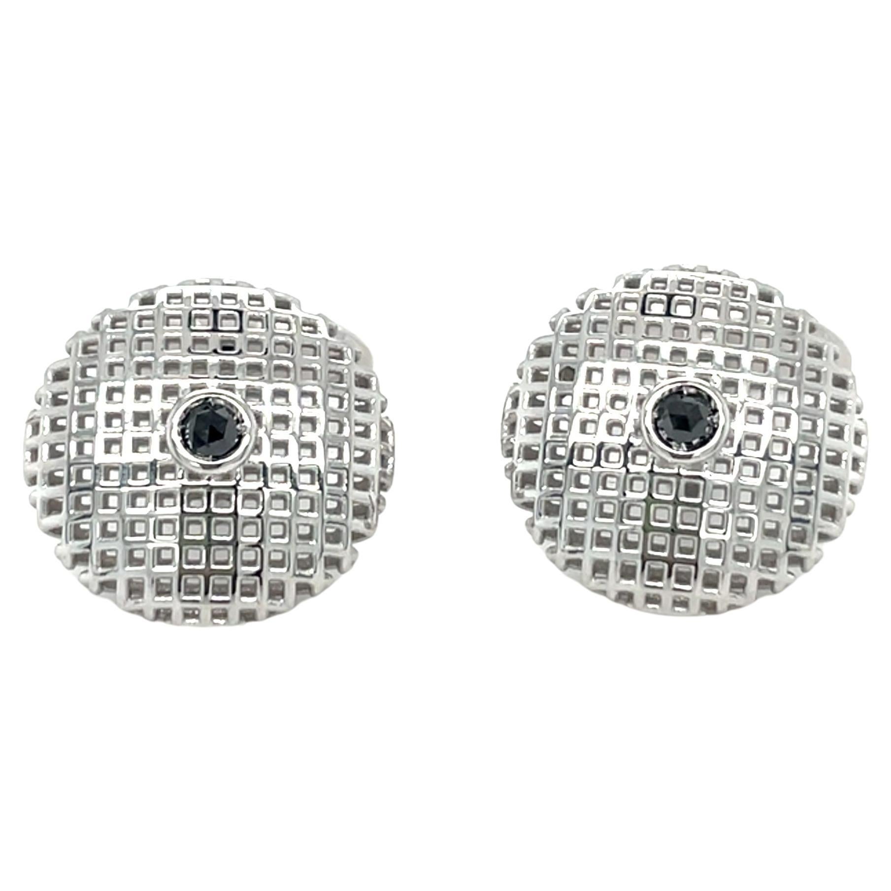 Timeless Cufflinks Black Diamonds and Yellow Gold For Sale at 1stDibs