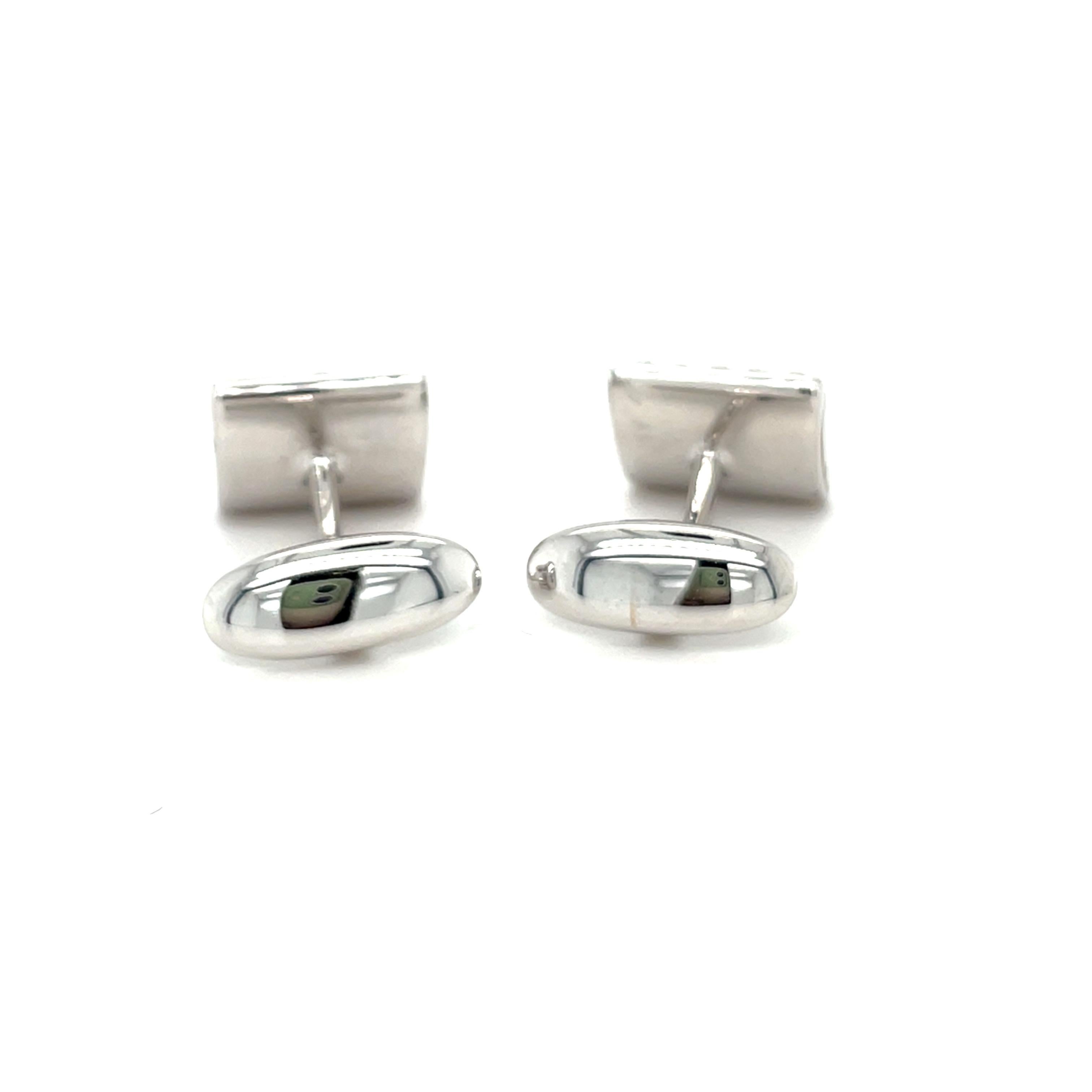 Contemporary Timeless Cufflinks White Gold For Sale