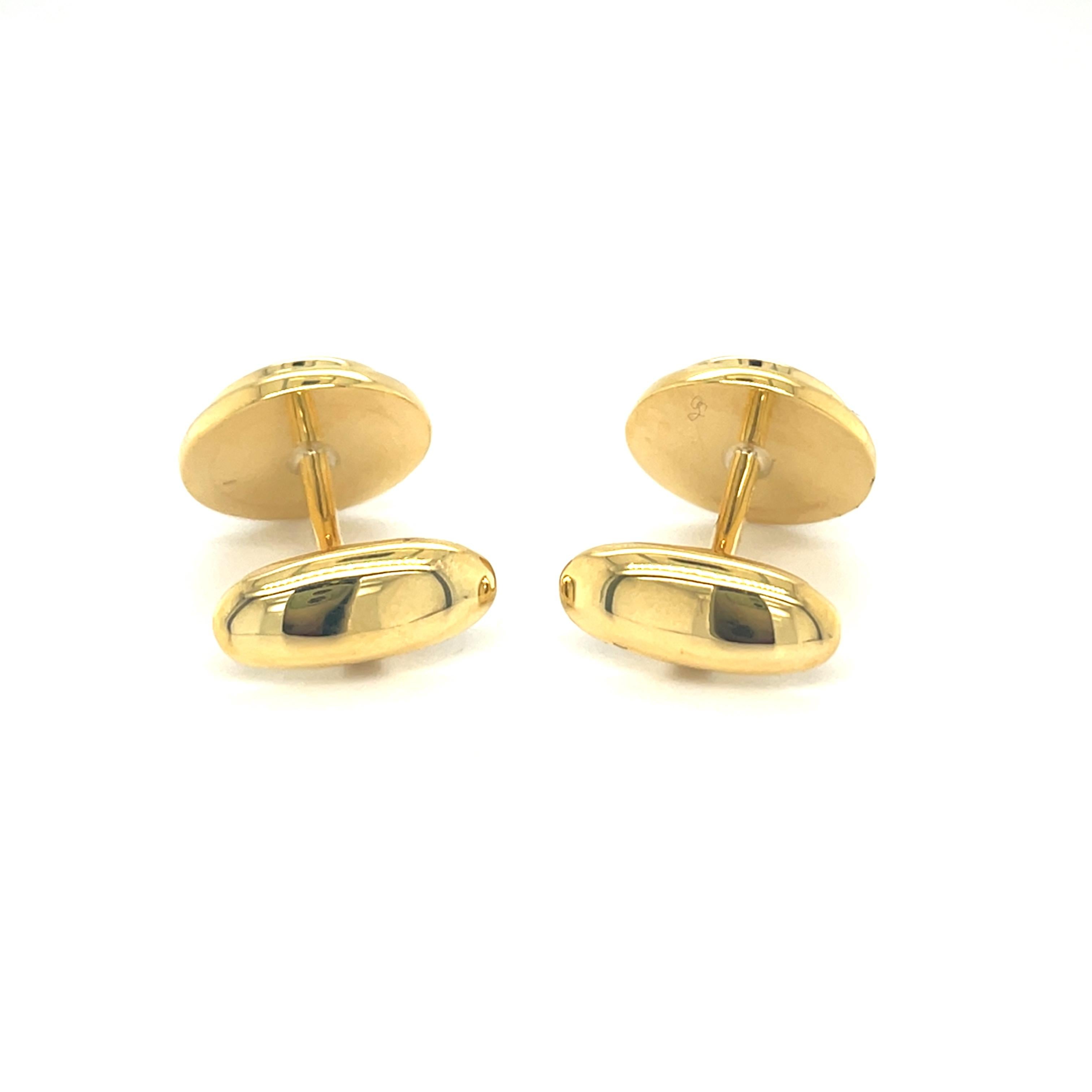 Contemporary Timeless Cufflinks Yellow Gold For Sale