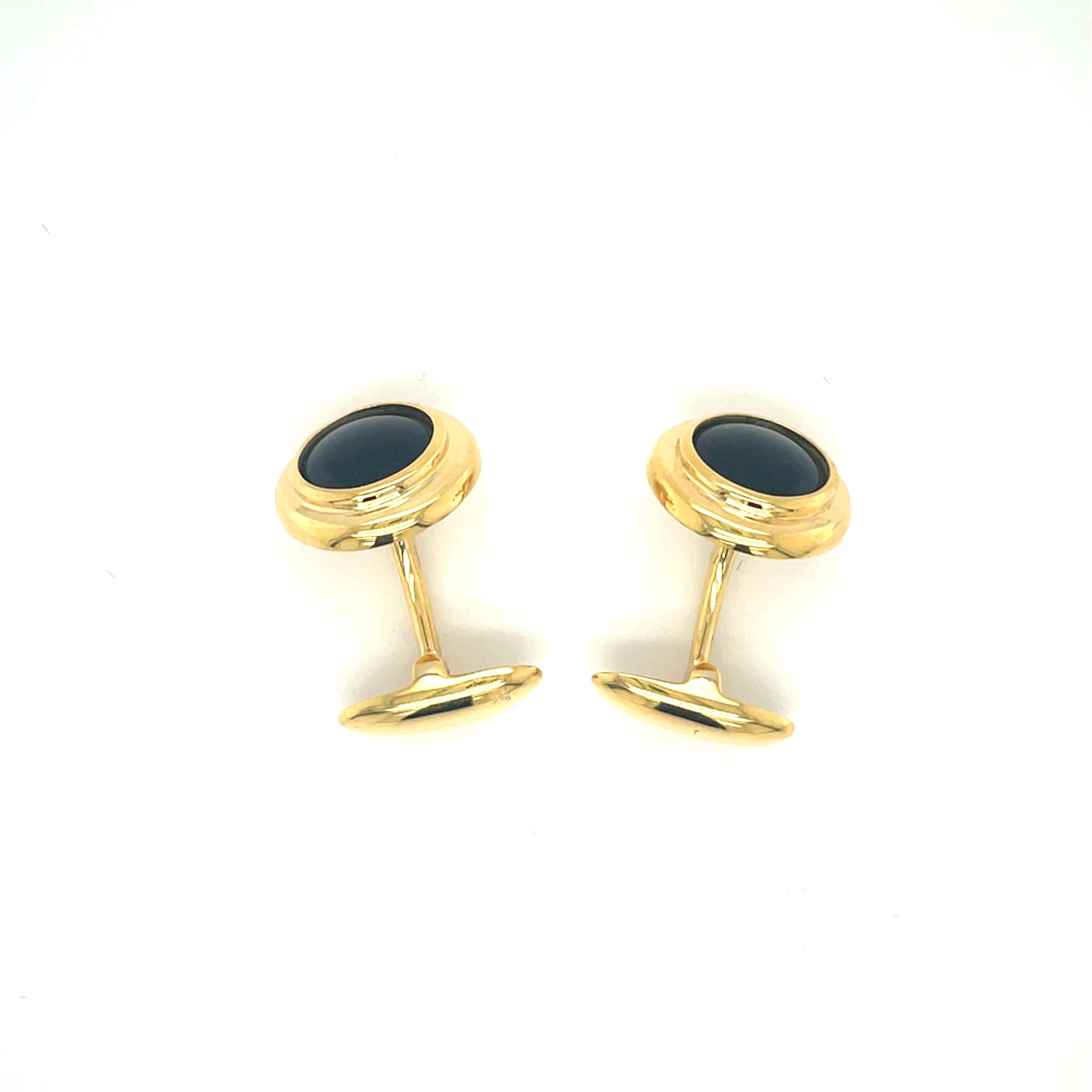 Round Cut Timeless Cufflinks Yellow Gold For Sale