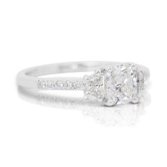 Timeless Cushion Sparkle: 0.81 Carat Diamond Ring with Dazzling Accents