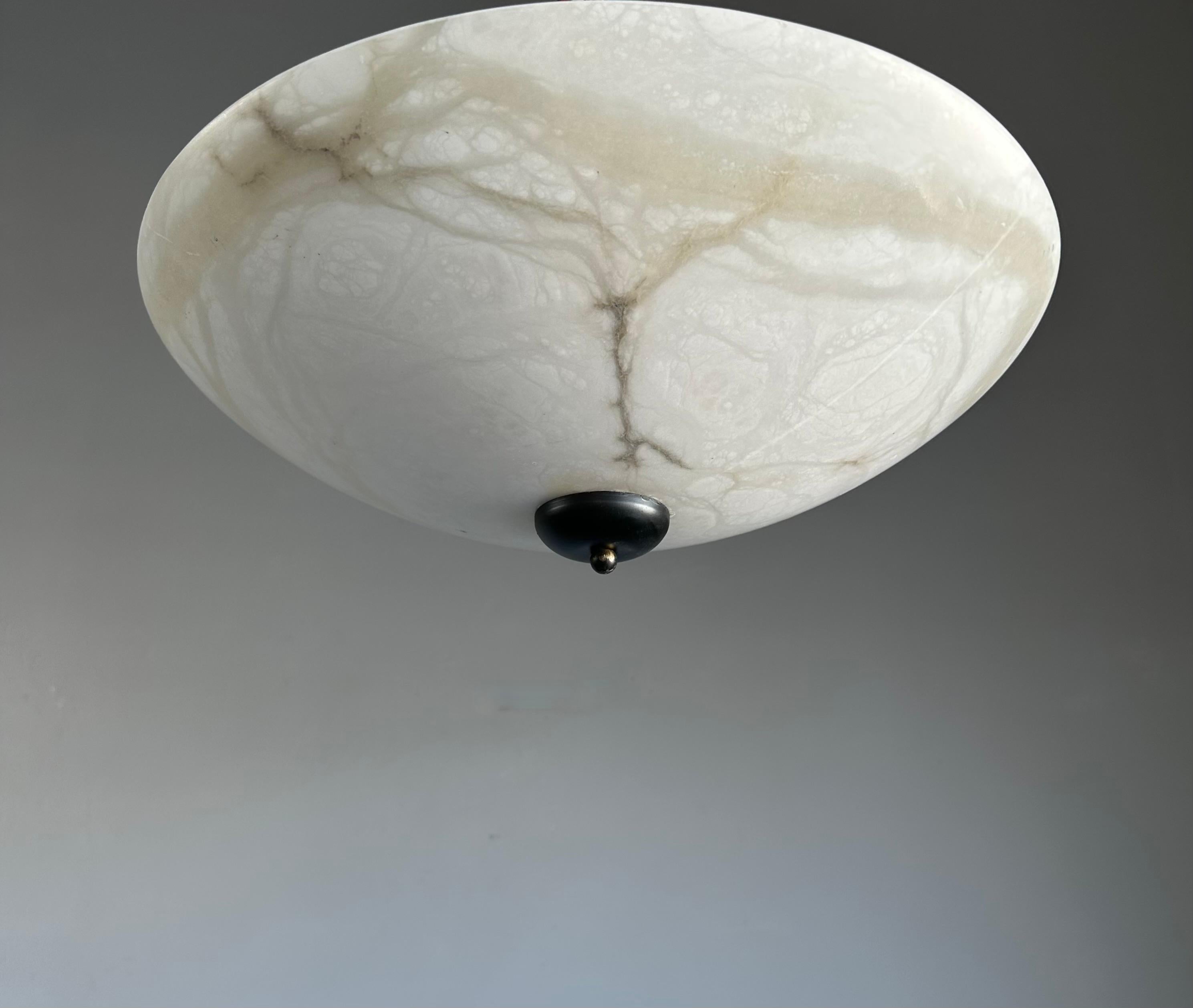 Timeless Design & Large Art Deco Design Alabaster Flush Mount / Pendant Lamp 10