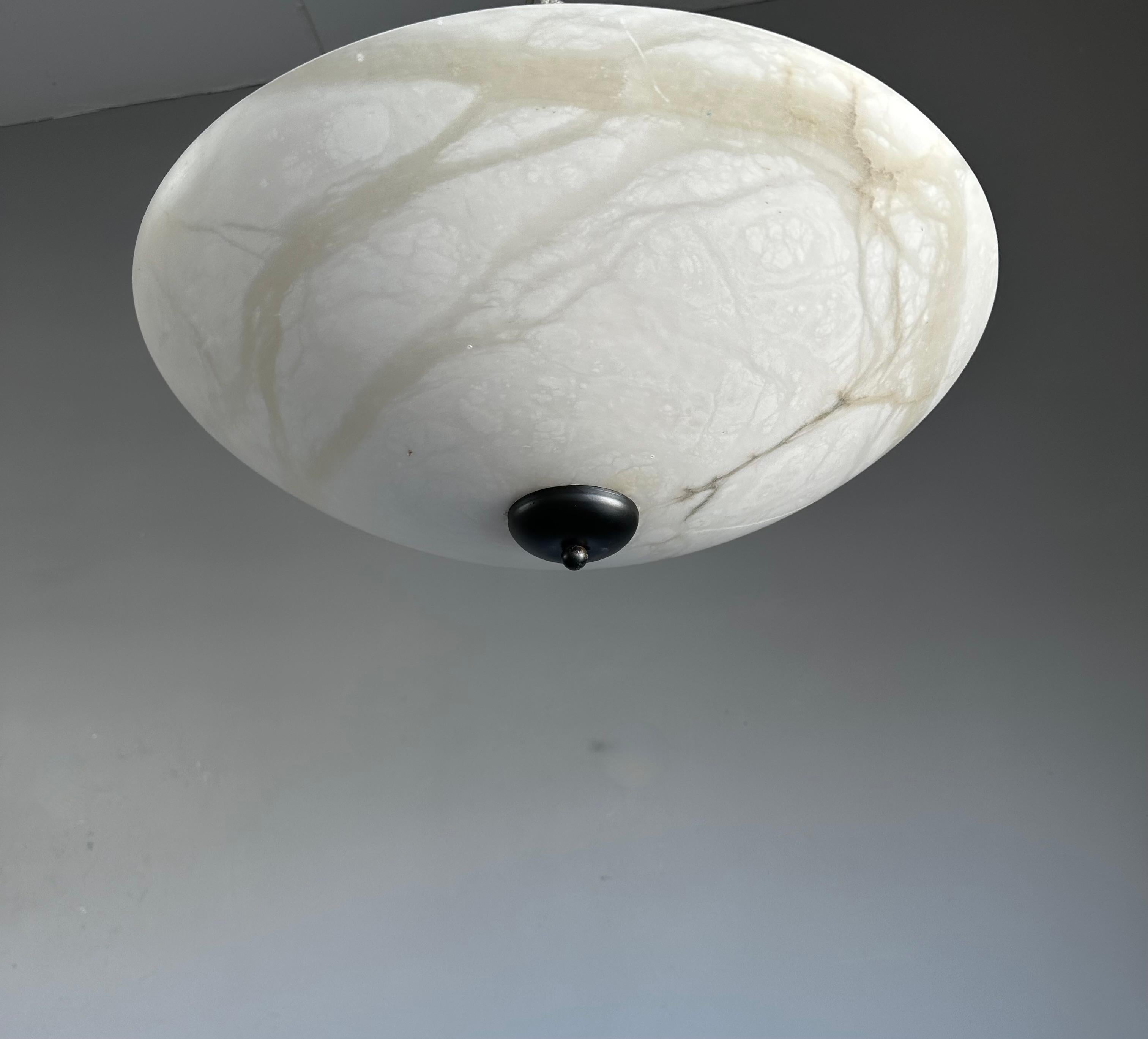 Timeless Design & Large Art Deco Design Alabaster Flush Mount / Pendant Lamp 11
