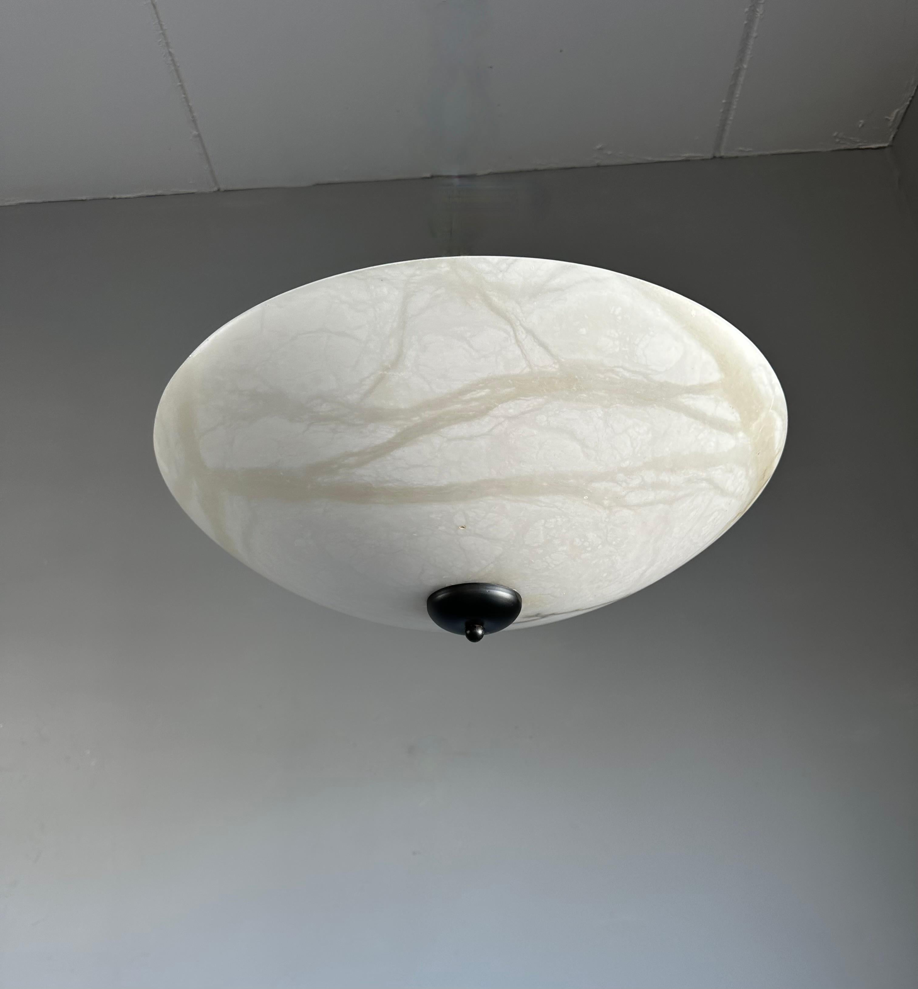 Timeless Design & Large Art Deco Design Alabaster Flush Mount / Pendant Lamp 12