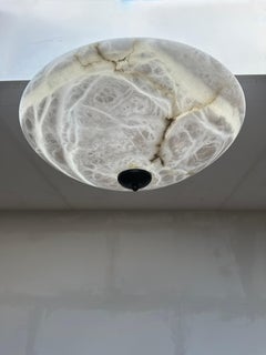 Timeless Design & Large Art Deco Design Alabaster Flush Mount / Pendant Lamp