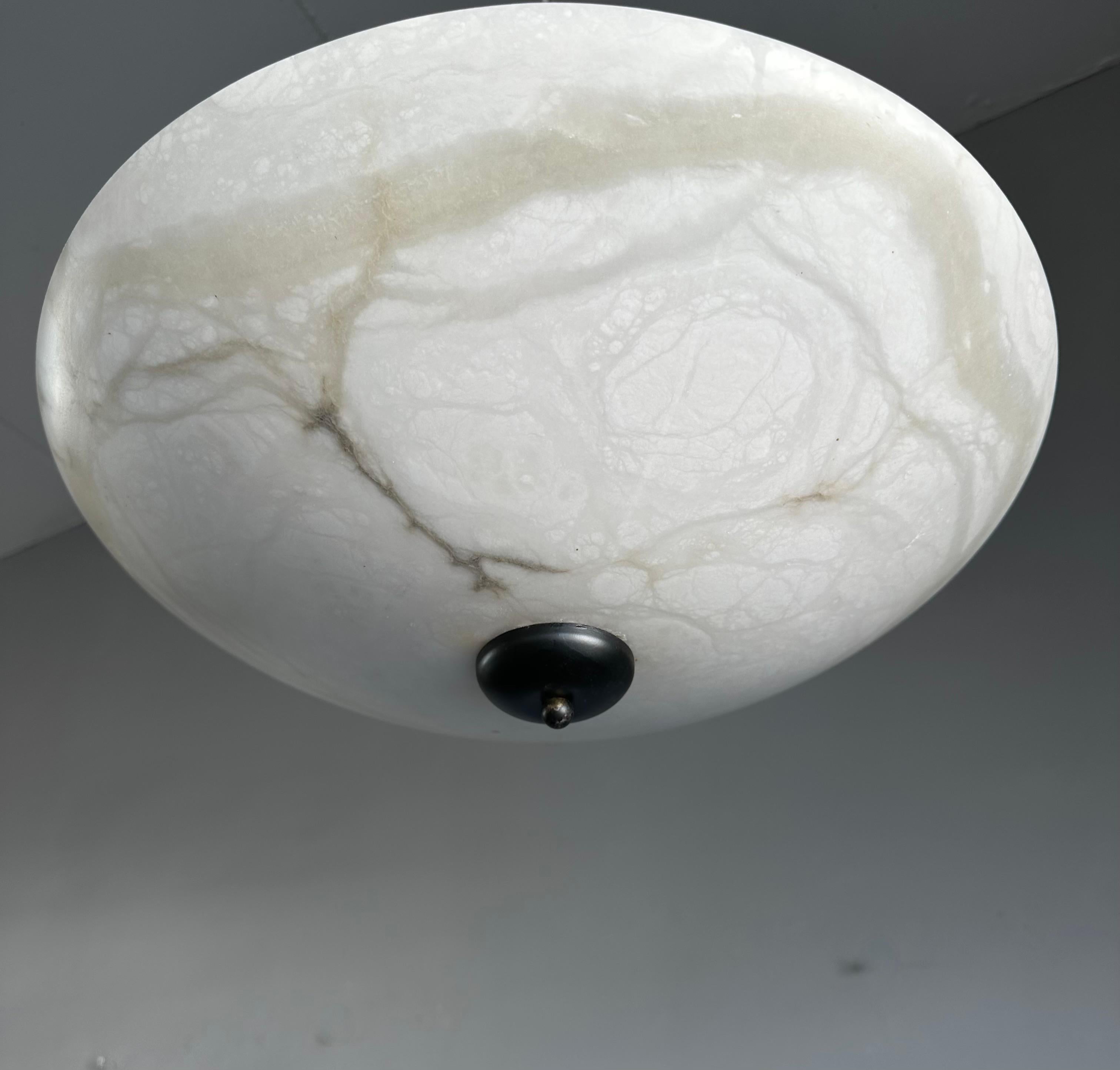 European Timeless Design & Large Art Deco Design Alabaster Flush Mount / Pendant Lamp