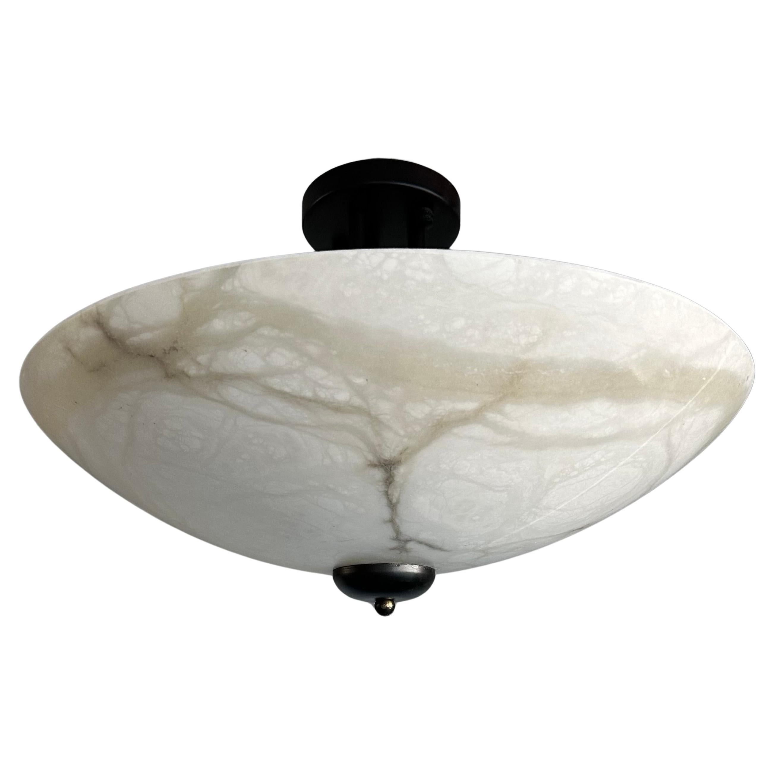 Timeless Design & Large Art Deco Design Alabaster Flush Mount / Pendant Lamp