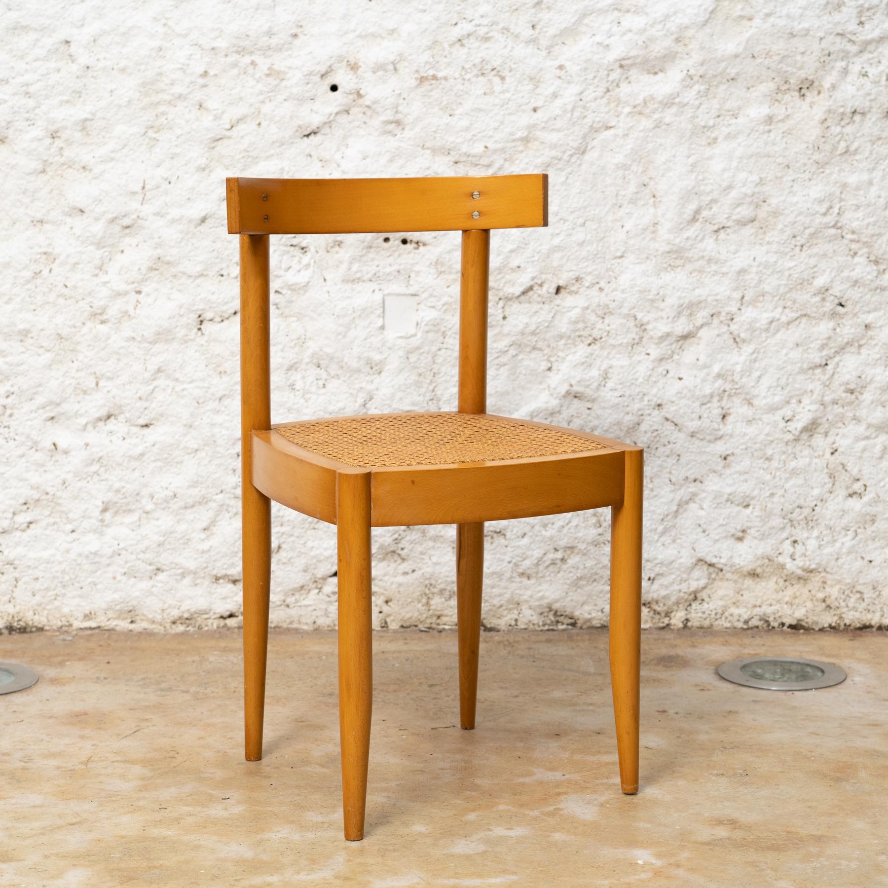     Designers: Federico Correa and Alfonso Milà
    Manufacturer: Gres, Spain
    Year: c. 1961
    Materials: Wood and Cane

Original Condition  Minor Wear  Beautiful Patina

The 'Reno' Chair, a collaborative creation by Federico Correa and Alfonso