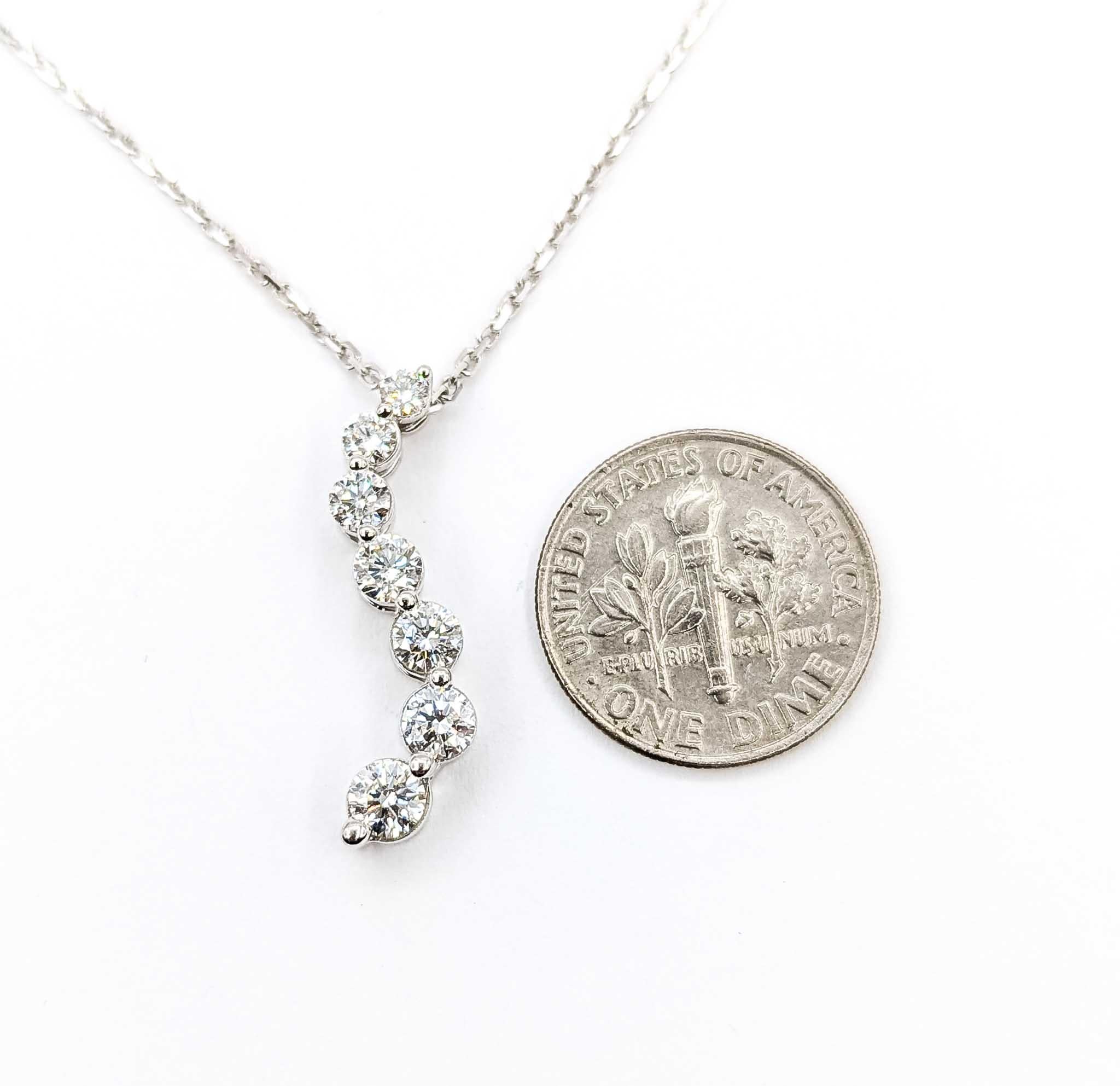 Zeitloser Diamant-Journey-Anhänger mit Kette aus 14k Weißgold im Angebot 4