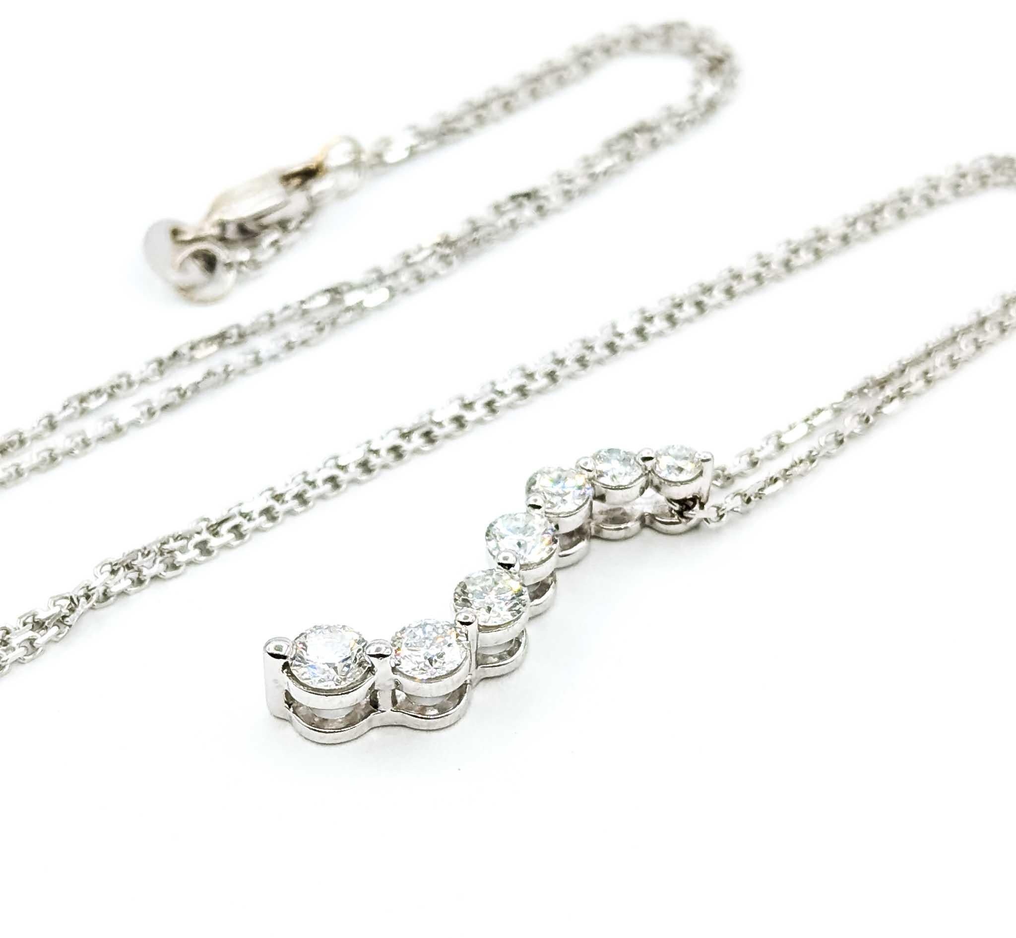 Zeitloser Diamant-Journey-Anhänger mit Kette aus 14k Weißgold (Zeitgenössisch) im Angebot