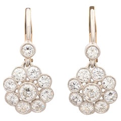Timeless Diamond Platinum & 18k Gold Drop Earrings