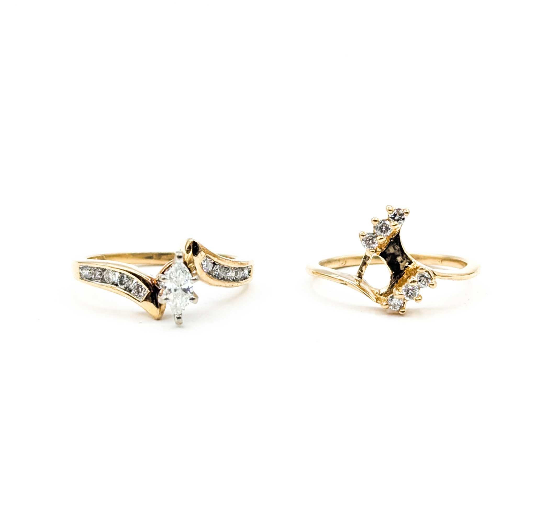 Timeless Diamond Wedding Set in 14k Yellow Gold For Sale 1