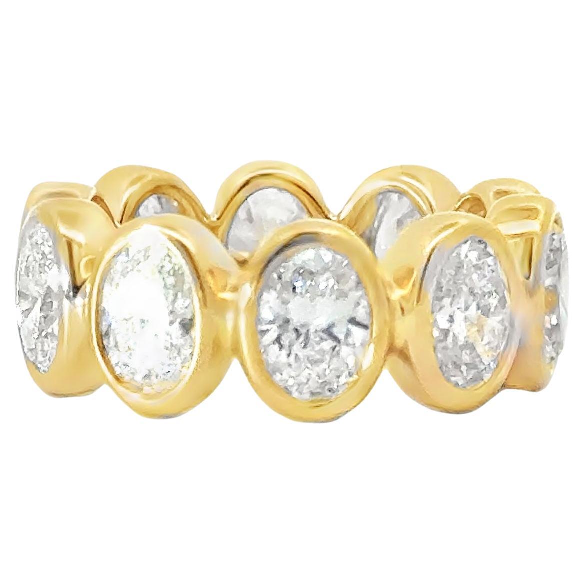 Élégance intemporelle Bague d'éternité en or jaune 14K avec diamant