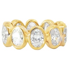Élégance intemporelle Bague d'éternité en or jaune 14K avec diamant