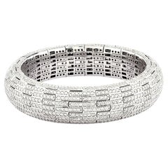 Timeless Elegance 18KT White Gold and Diamond Bangle Bracelet (Flexible opening)