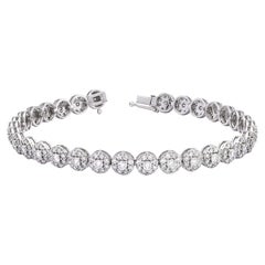 Diamant naturel de 4,62 carats  Bracelet grappe classique en or blanc 18KT 