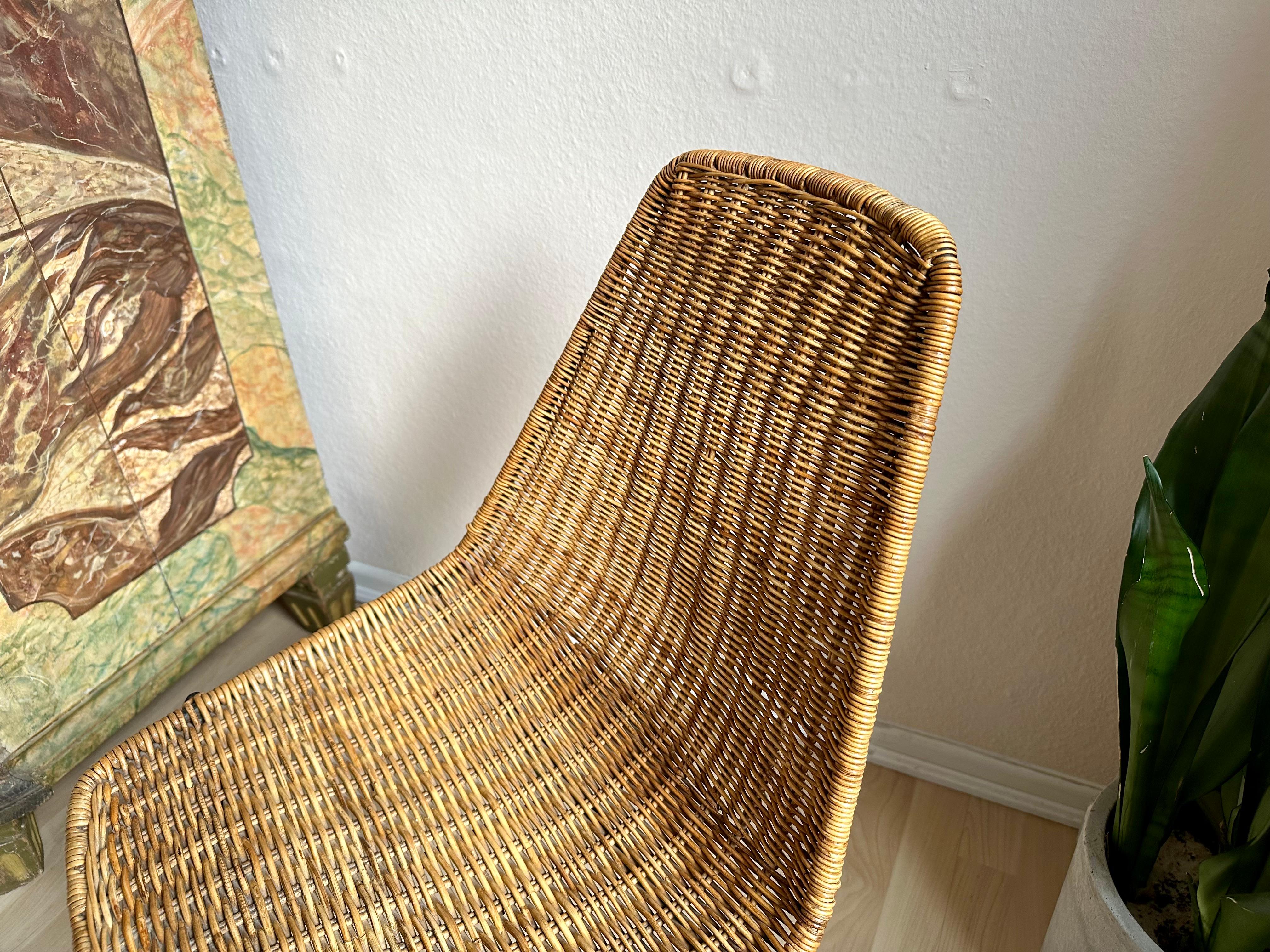 Timeless Elegance: Gian Franco Legler's Boho Basket Chair in Rattan For Sale 5