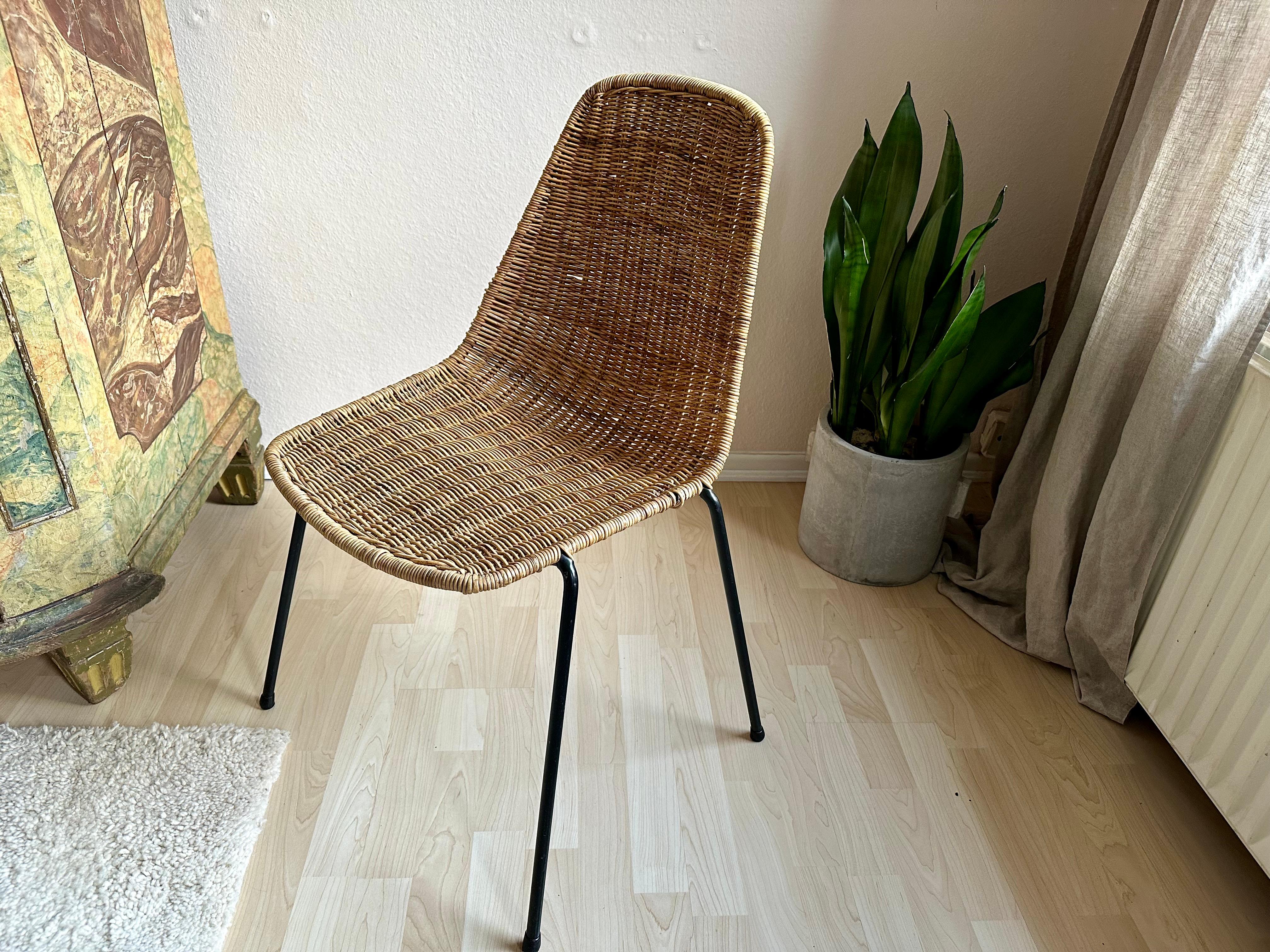 Zeitlose Eleganz: Gian Franco Legler's Boho Basket Chair aus Rattan (Moderne der Mitte des Jahrhunderts) im Angebot