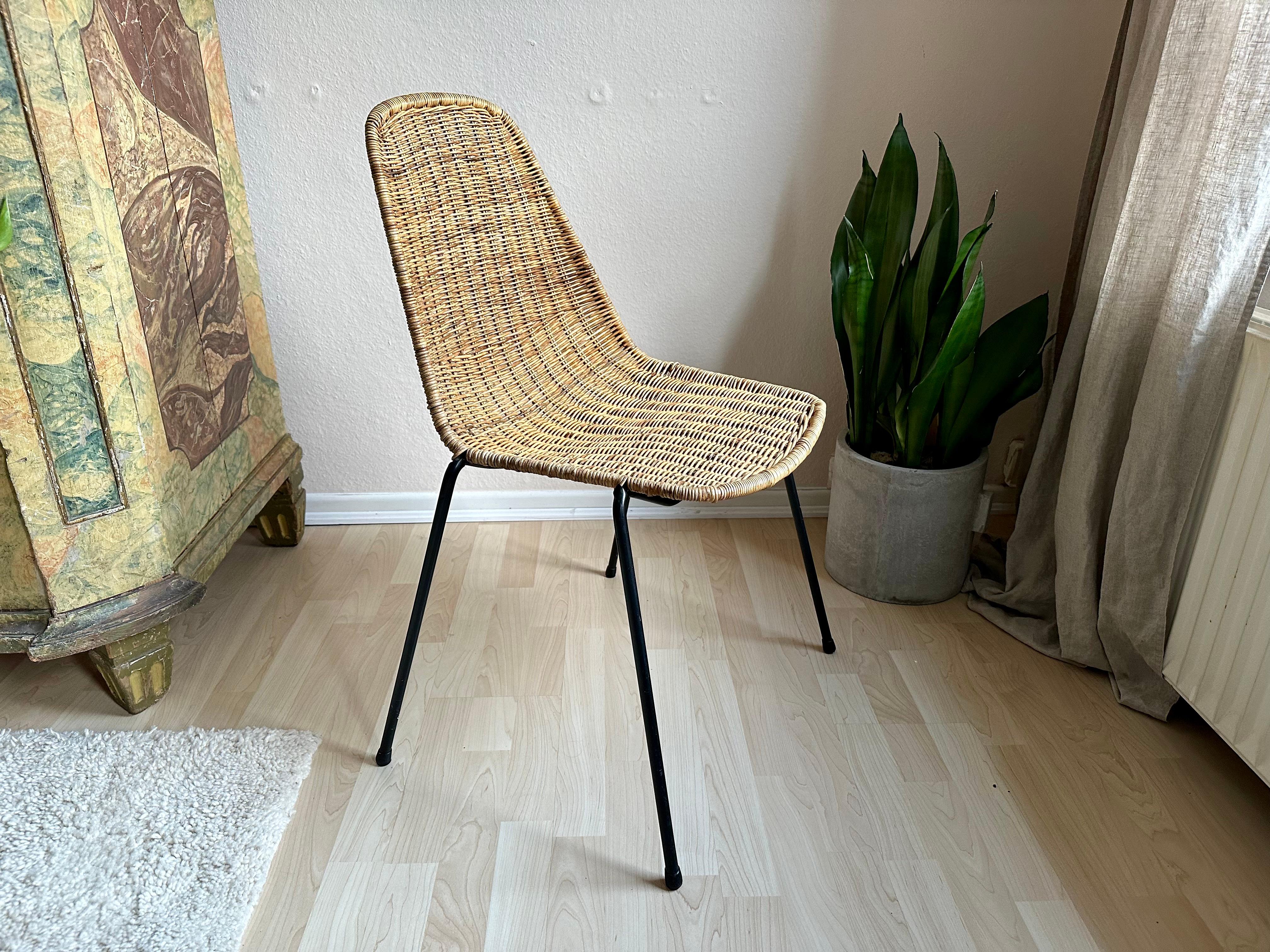 Timeless Elegance: Gian Franco Legler's Boho Basket Chair in Rattan In Fair Condition For Sale In Hamburg, DE
