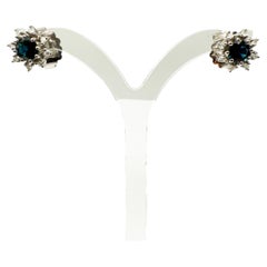 Timeless Elegance in 14K Yellow Gold – Sapphire and Diamond Clip-On Earrings