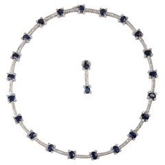 Zeitlose Eleganz in jedem Detail 20,75 ct Blauer Saphir Halskette und 5,25 DIA.