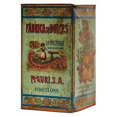 Timeless Elegance: 'Mauri' Metal Candy Box from 1920s Barcelona