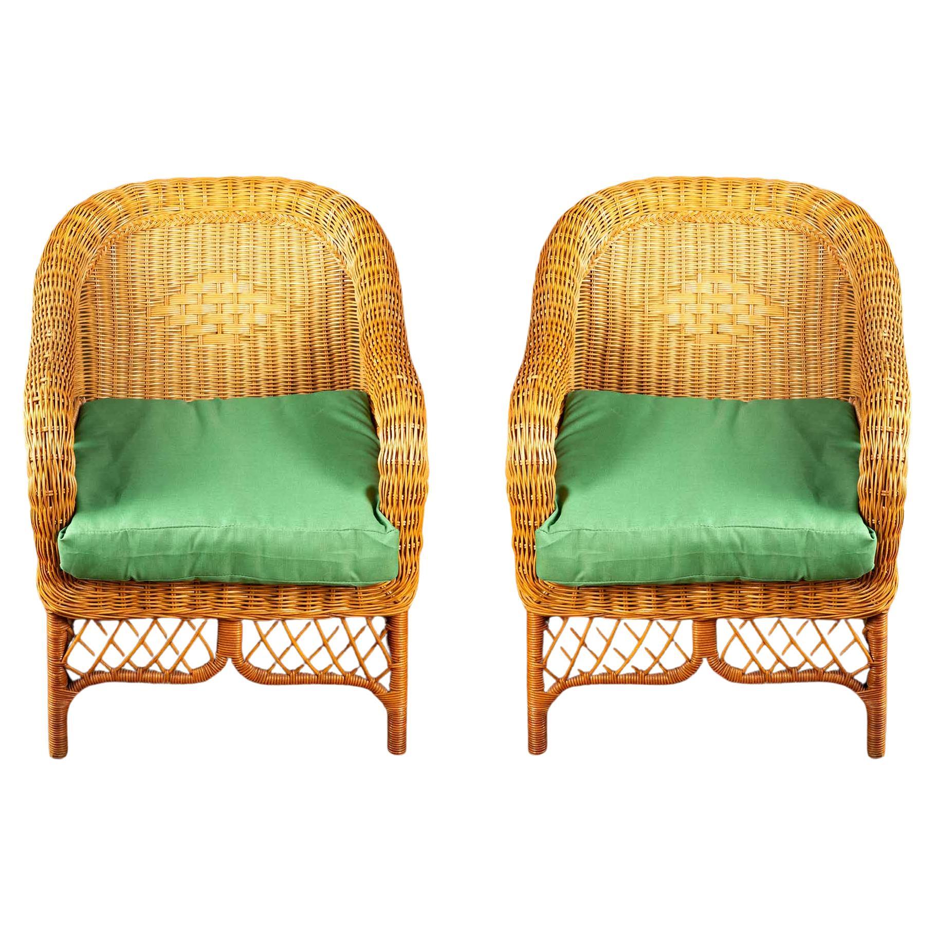 Green cane chair hot sale