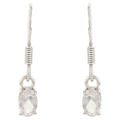 Timeless Elegance Rose Quartz Hook Drop Earrings in 925 Silver Gift for Her