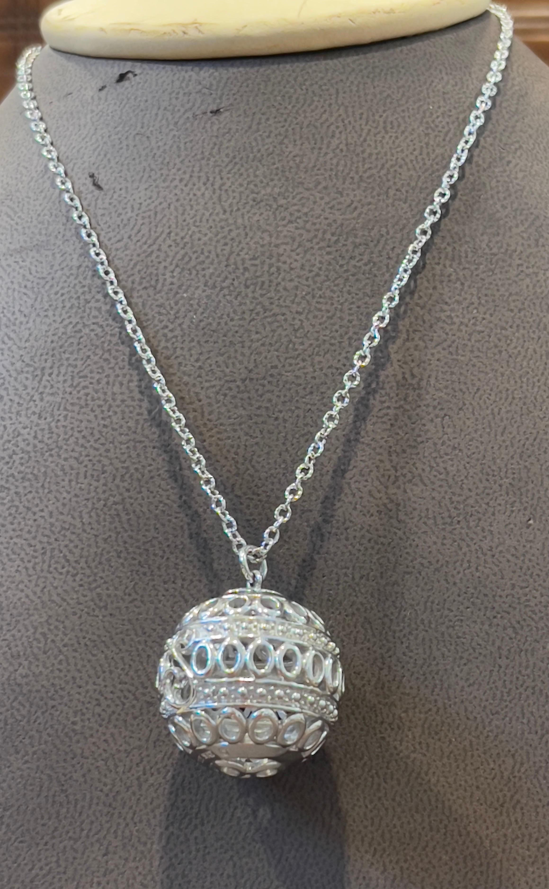 Zeitlose Eleganz Sterlingsilber  Großer runder Kugel  Halskette 20
