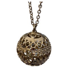 Zeitlose Eleganz Sterlingsilber  Großer runder Kugel  Halskette 20"" lange Kette