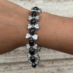 Timeless Elegance Sterling Silber Armband mit 39,5 CTW Schwarzem Stern und Diamant