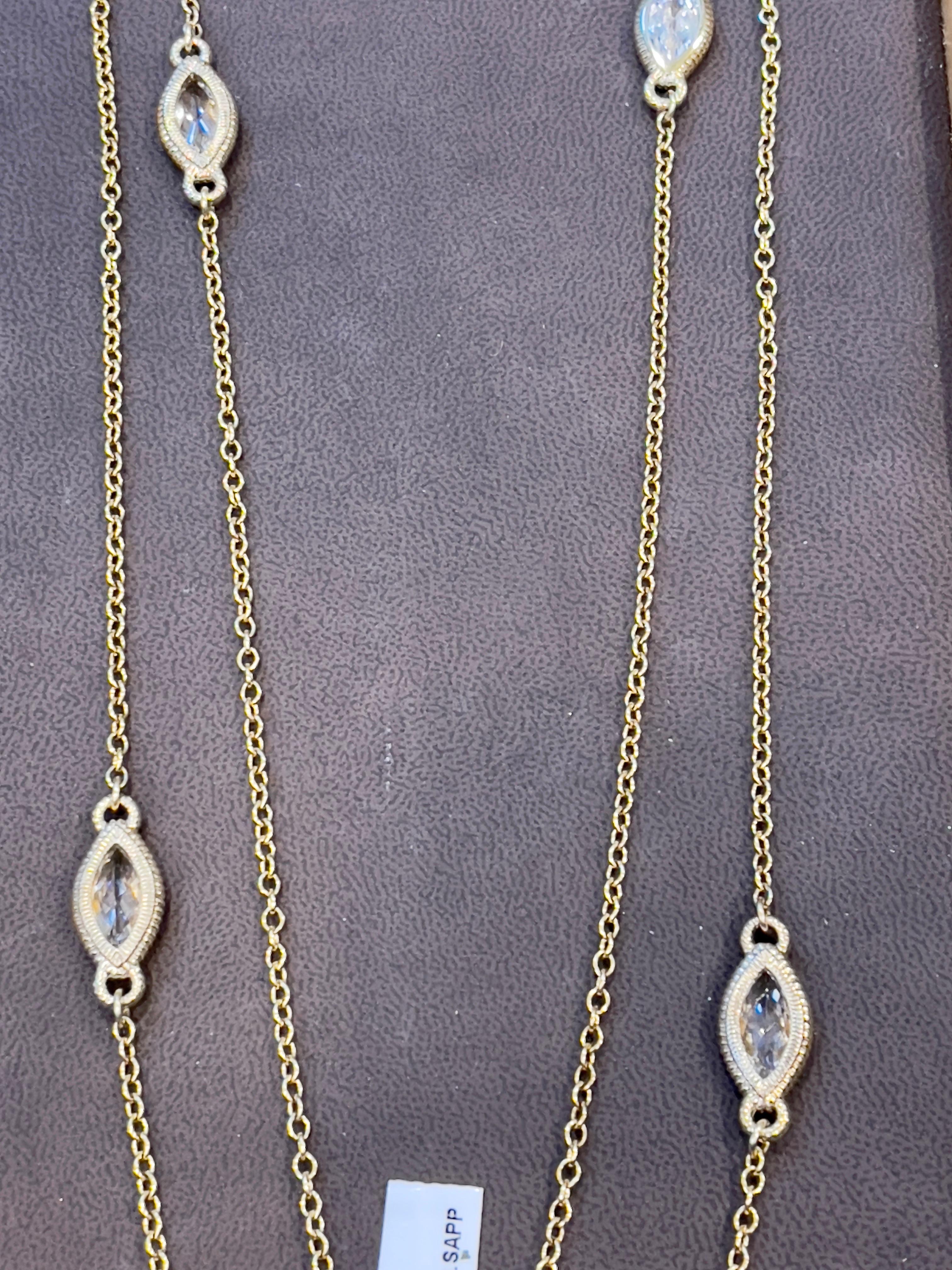 Donna Collana in argento Sterling con zaffiro bianco laboratorio lucidato in oro, Eleganza senza tempo