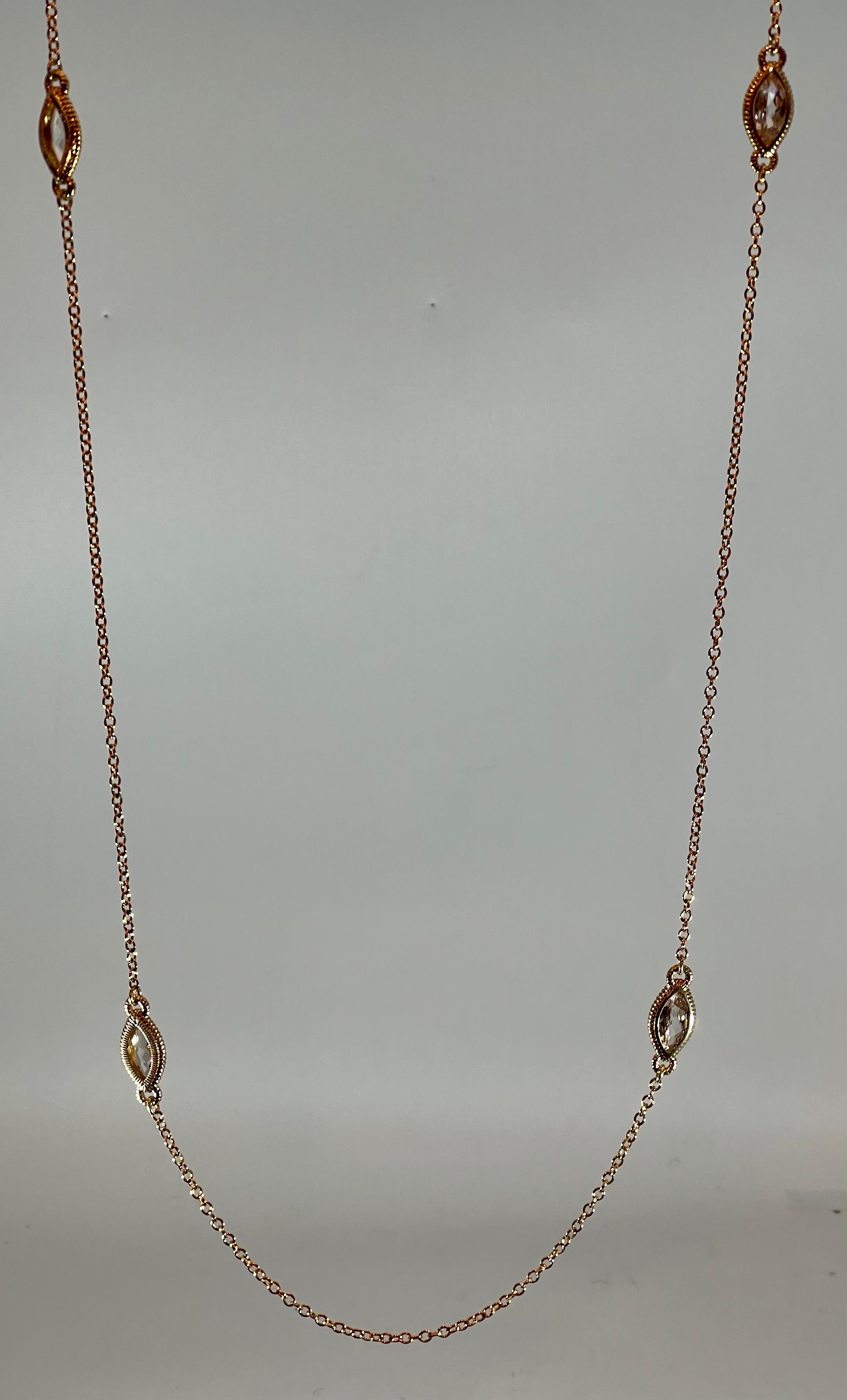 Collana in argento Sterling con zaffiro bianco laboratorio lucidato in oro, Eleganza senza tempo 3